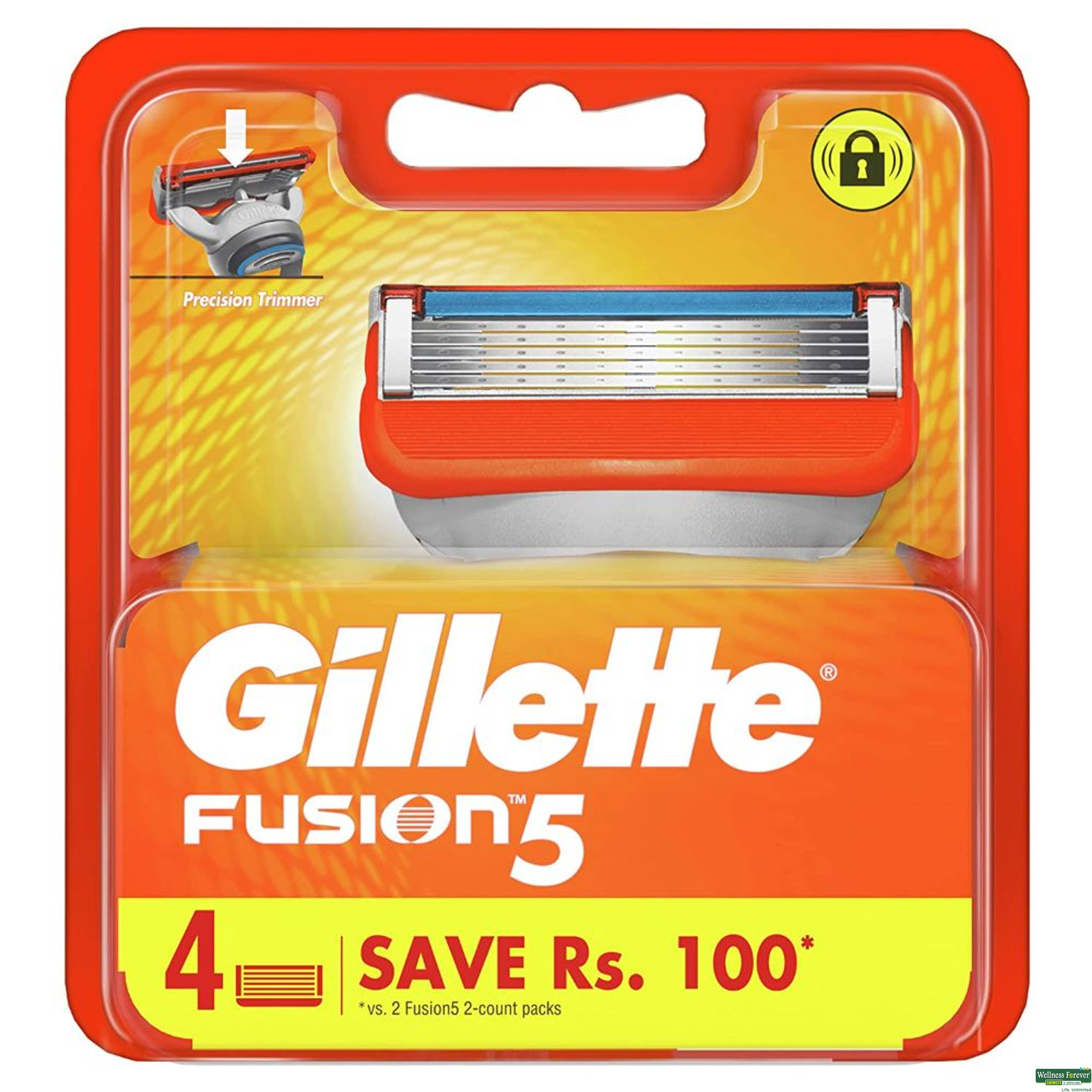 Gillette Fusion Manual Shaving Razor Blades 4 Pieces-image