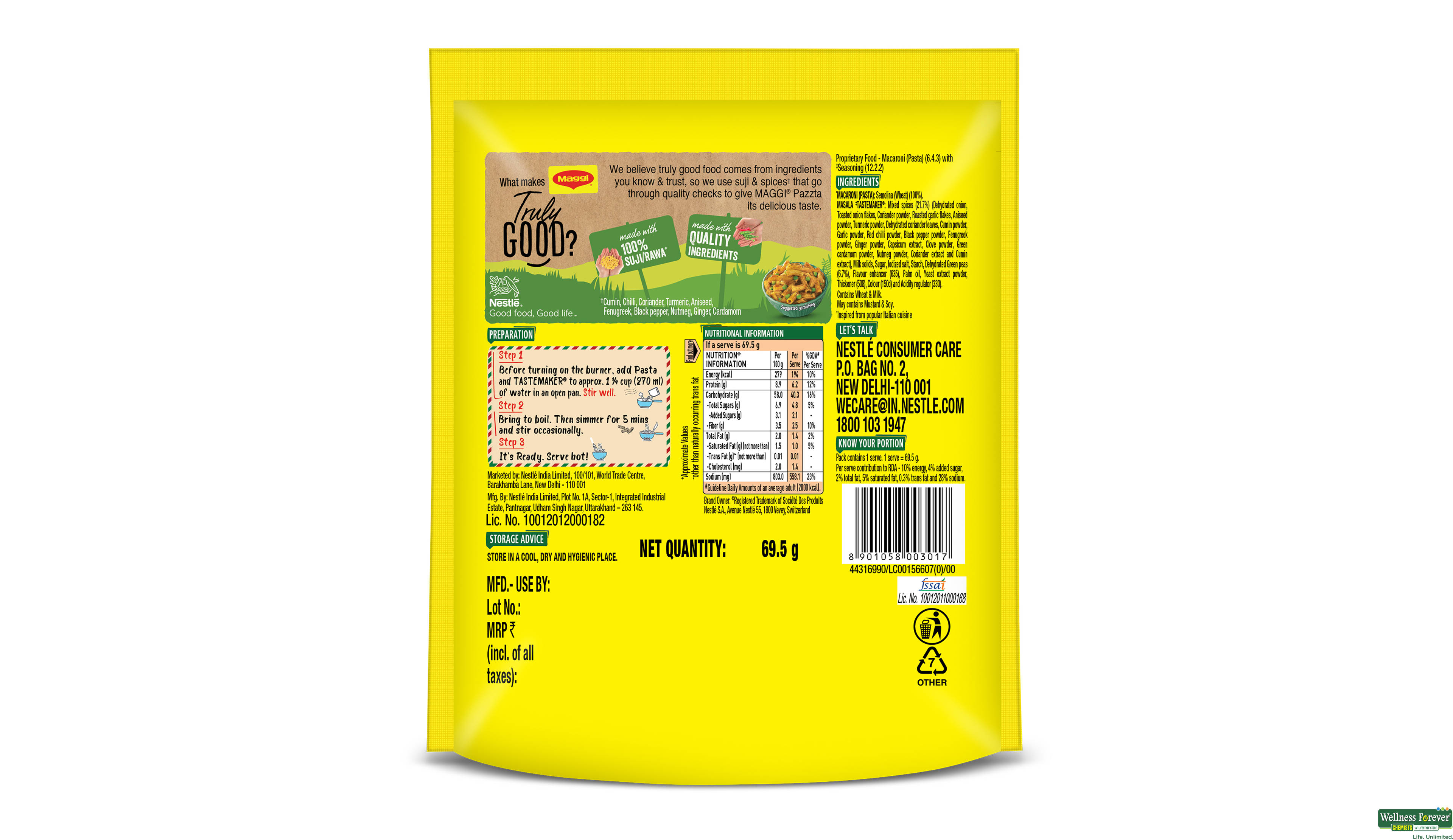 MAGGI PAZZTA MASALA 65GM- 3, 65GM, null