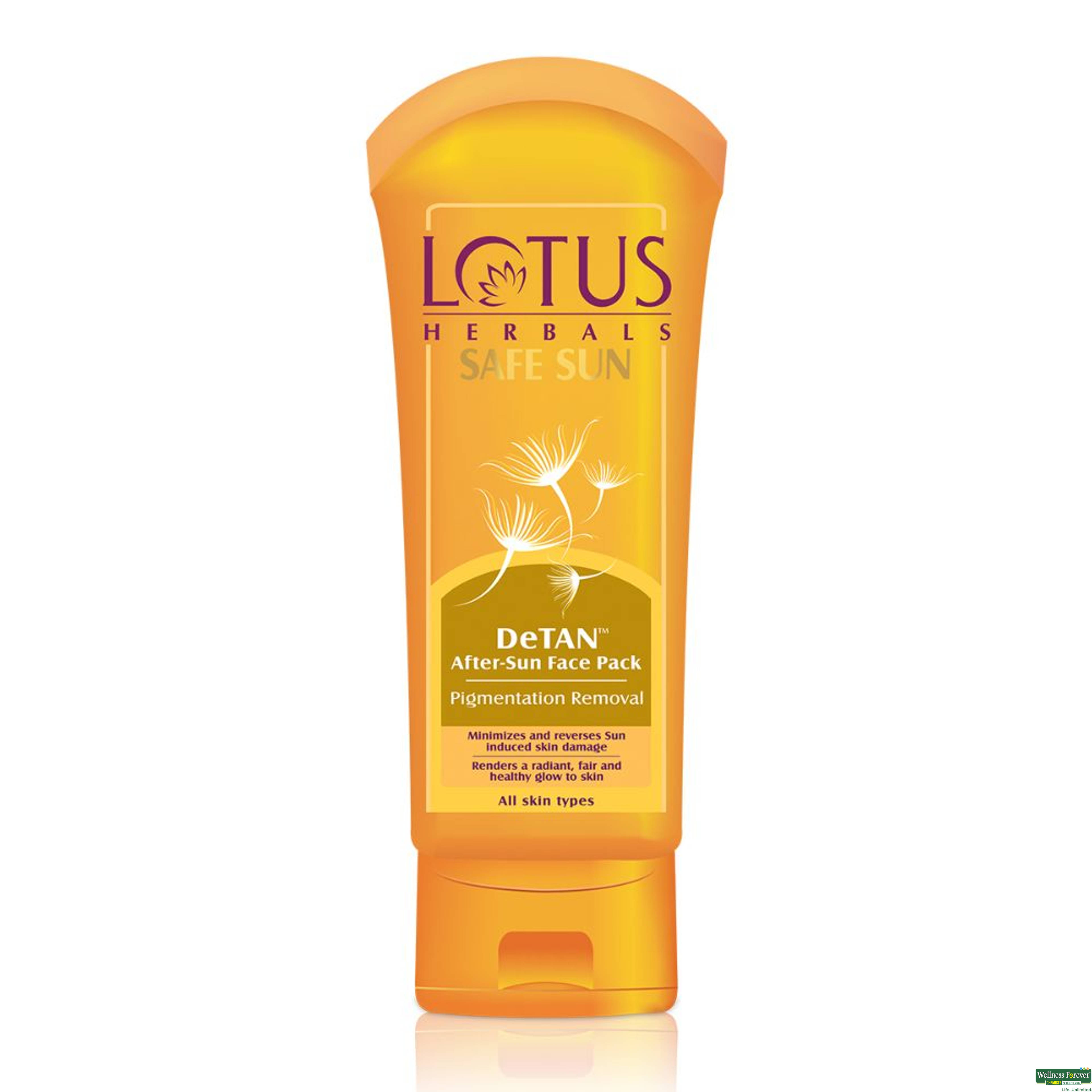 Lotus Herbals Safe Sun Detan After-Sun Face Pack 100g-image