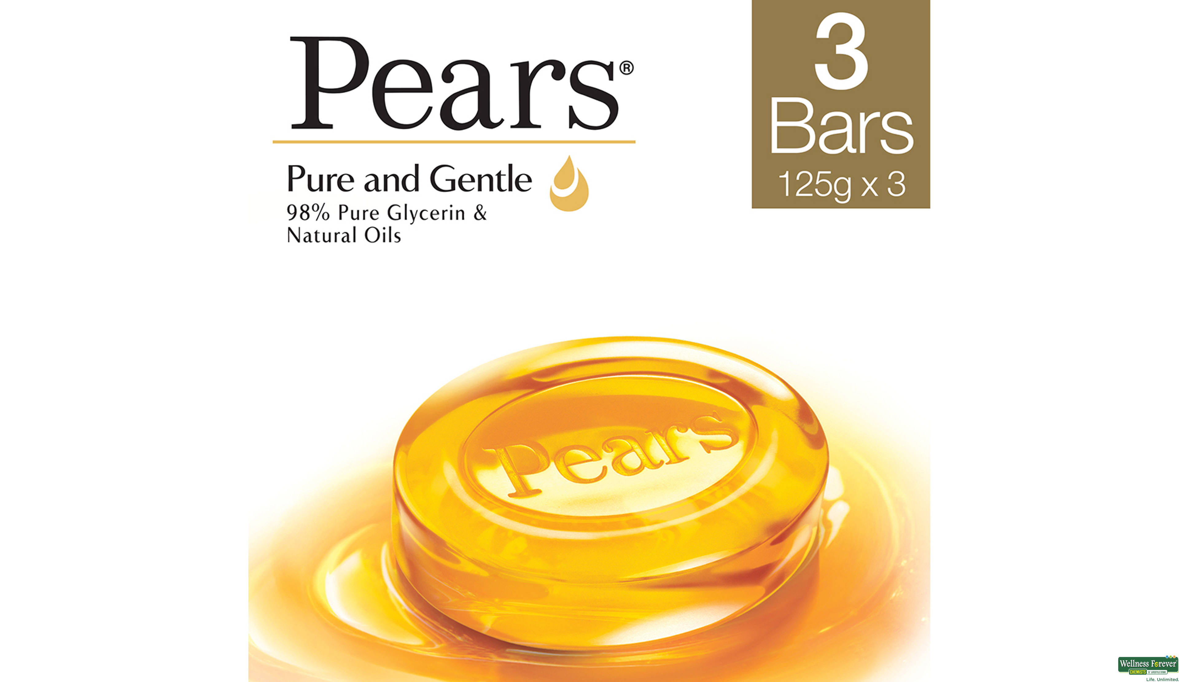 PEARS SOAP PURE/GENTLE 3X125GM- 1, 375GM, 