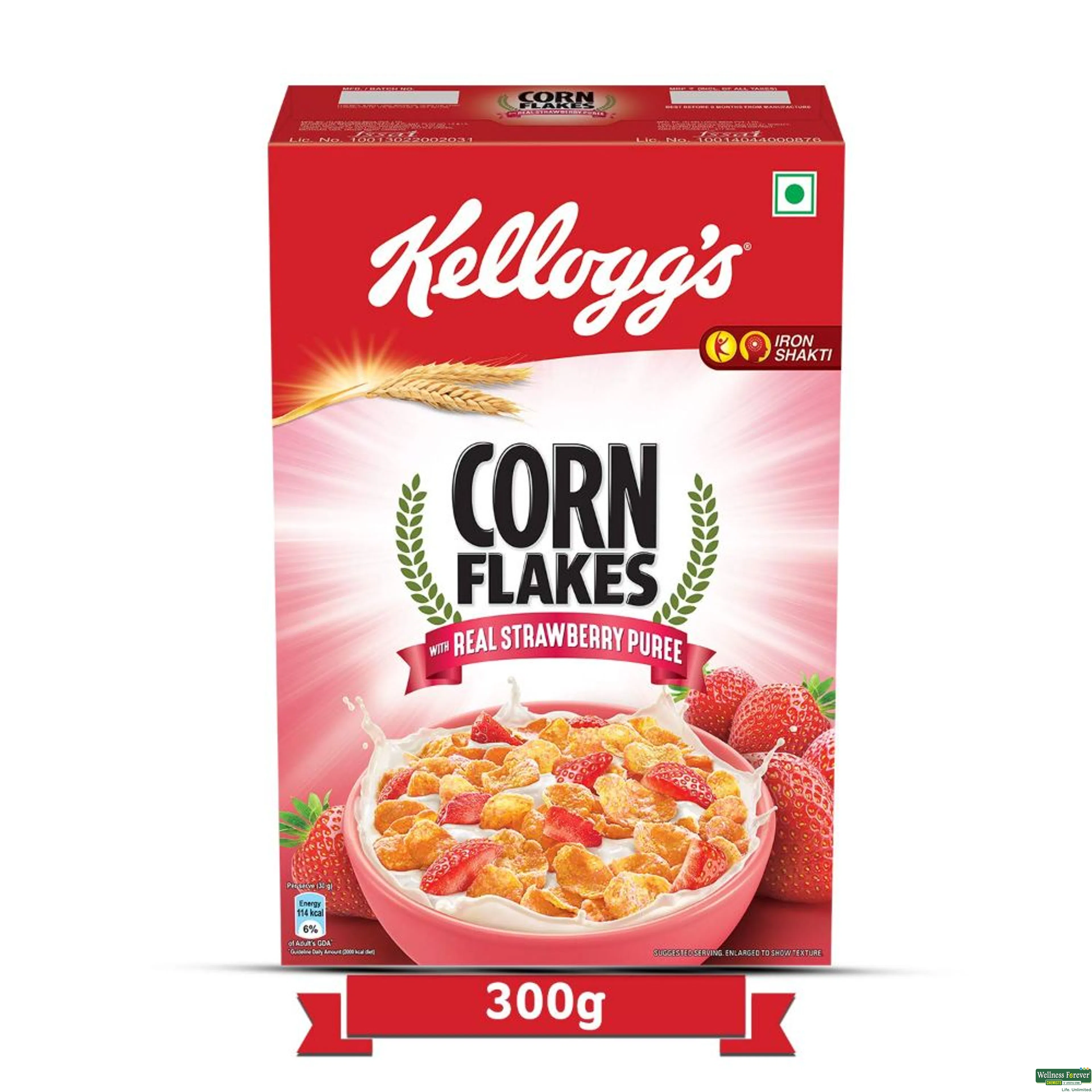 Kellogg's Corn Flakes Original, Power of 5: Energy, Protein, Iron,  Vitamins B1, B2, B3 & C, Corn Flakes, Breakfast Cereal