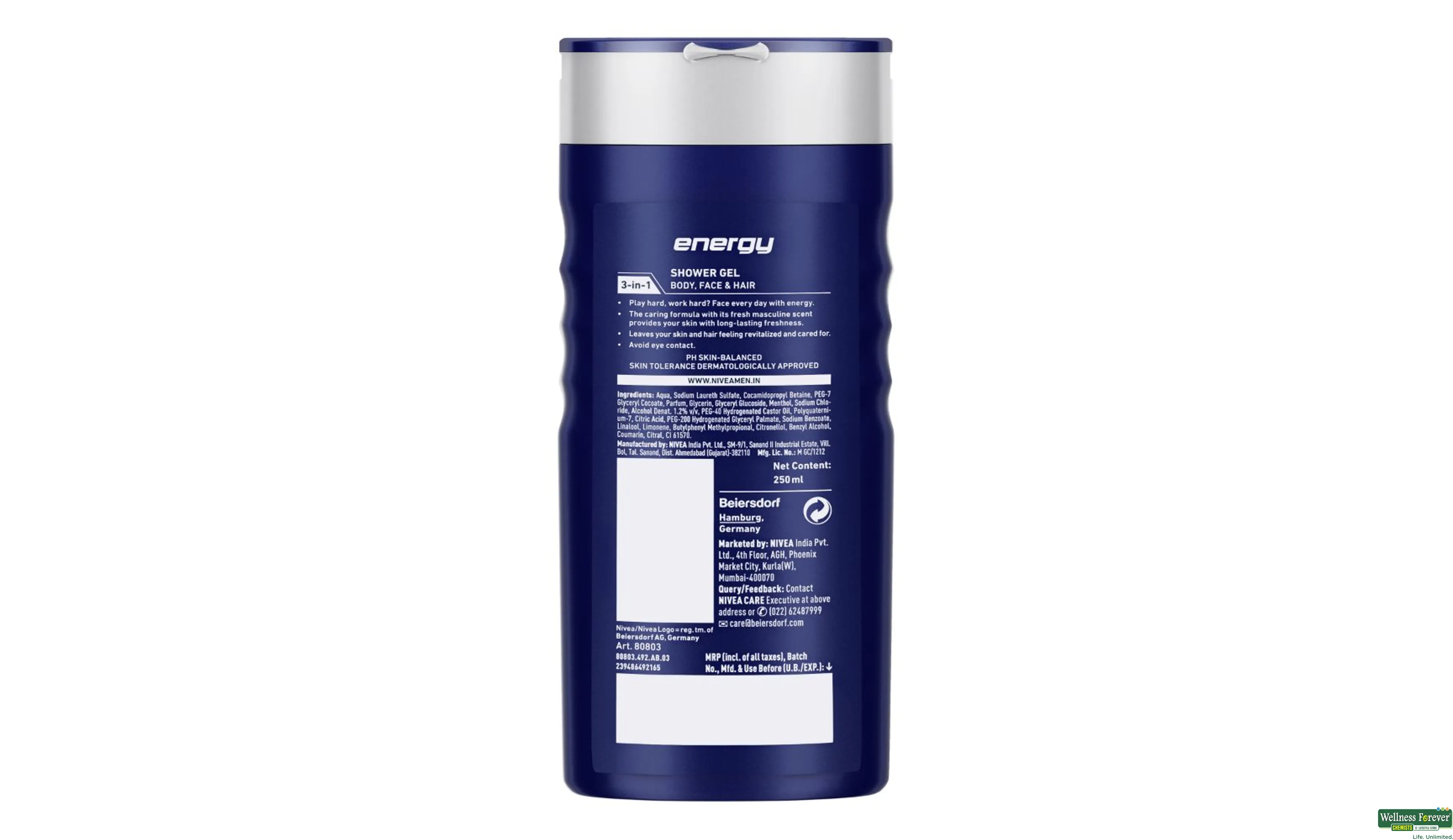 NIVEA S/GEL ENERGY 250ML- 2, 250ML, 