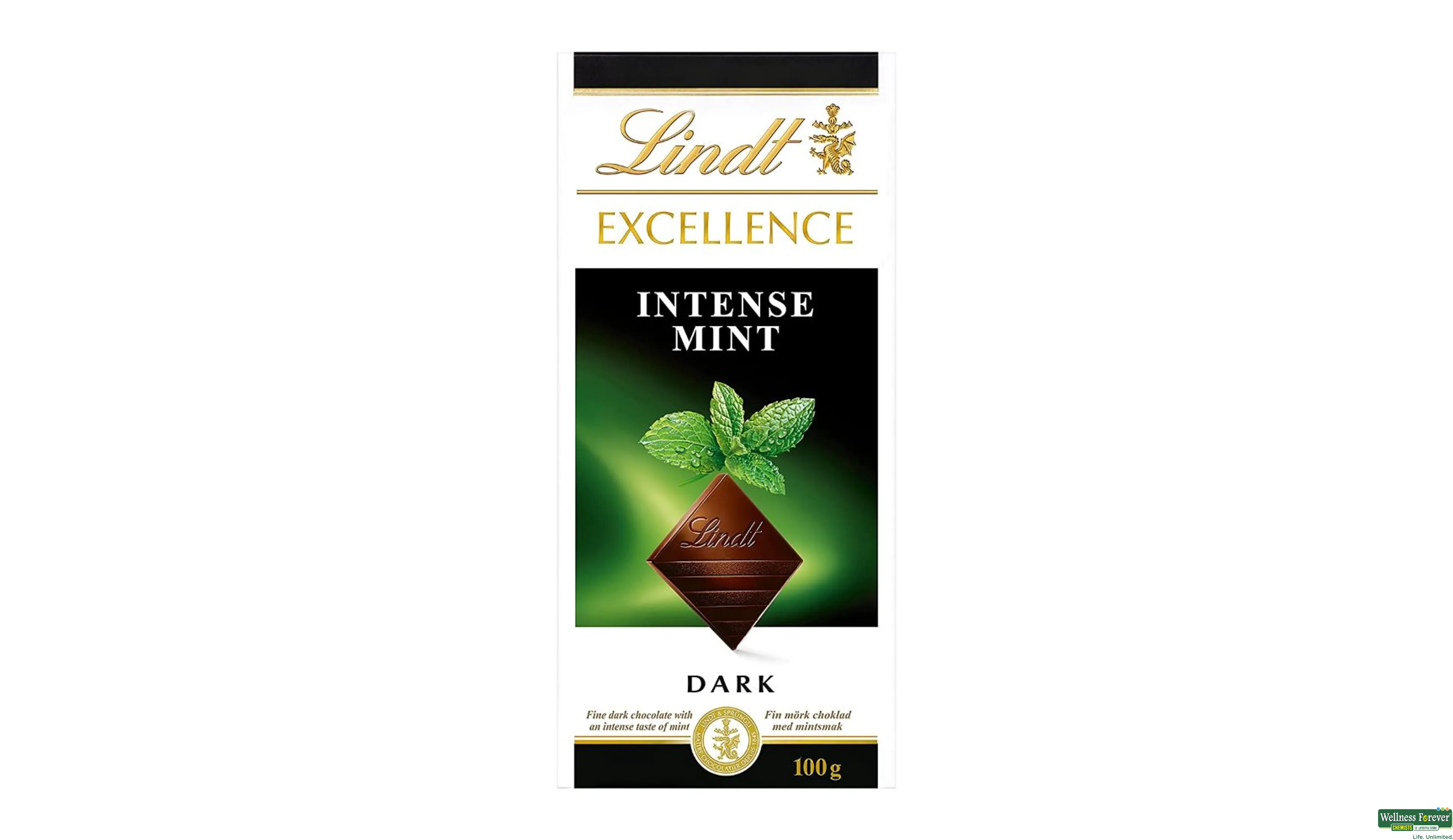 LINDT CHOC EXCE INTENSE MINT 100GM- 1, 100GM, 