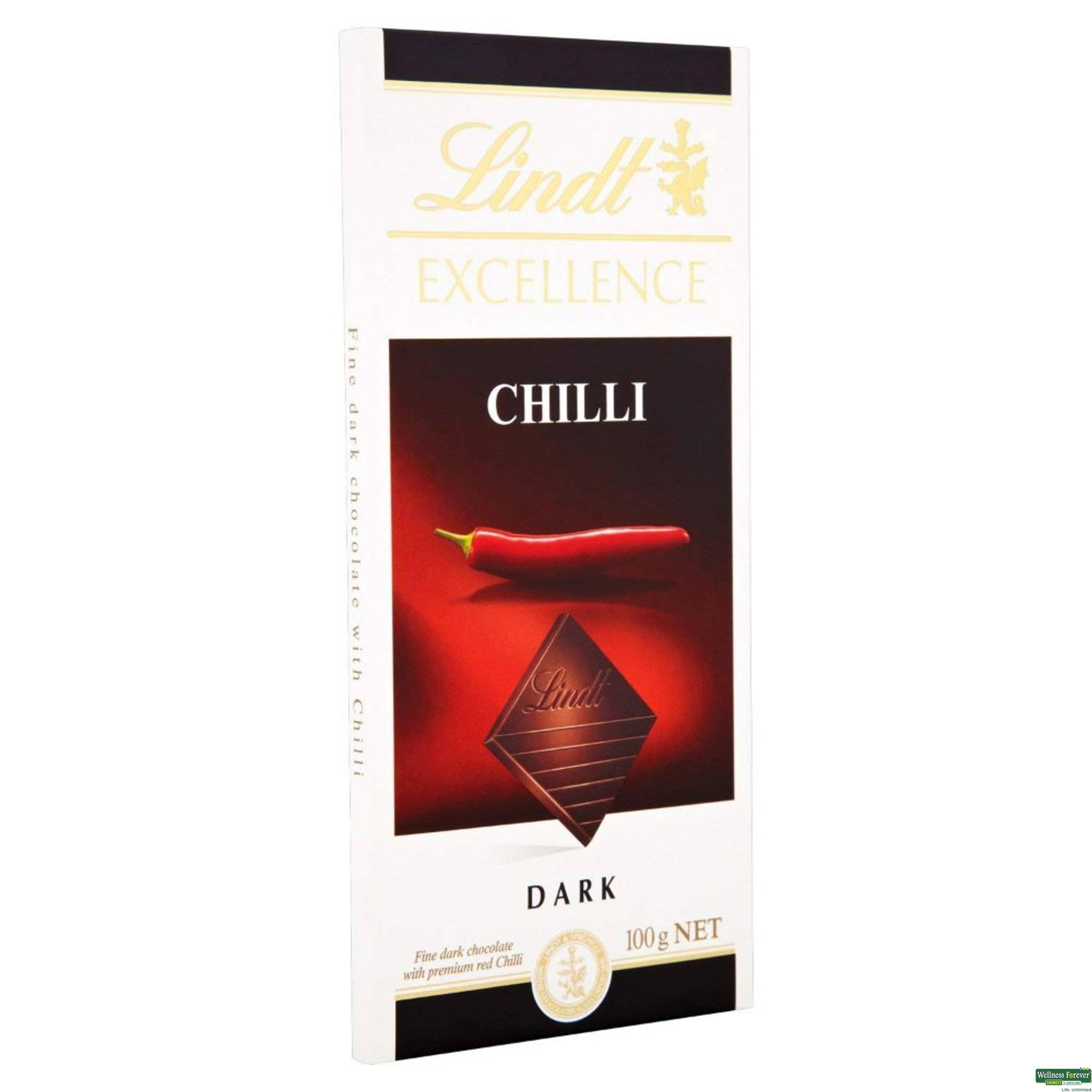 Lindt Excellence Chilli Intense Dark Chocolate Bar, 100 g-image