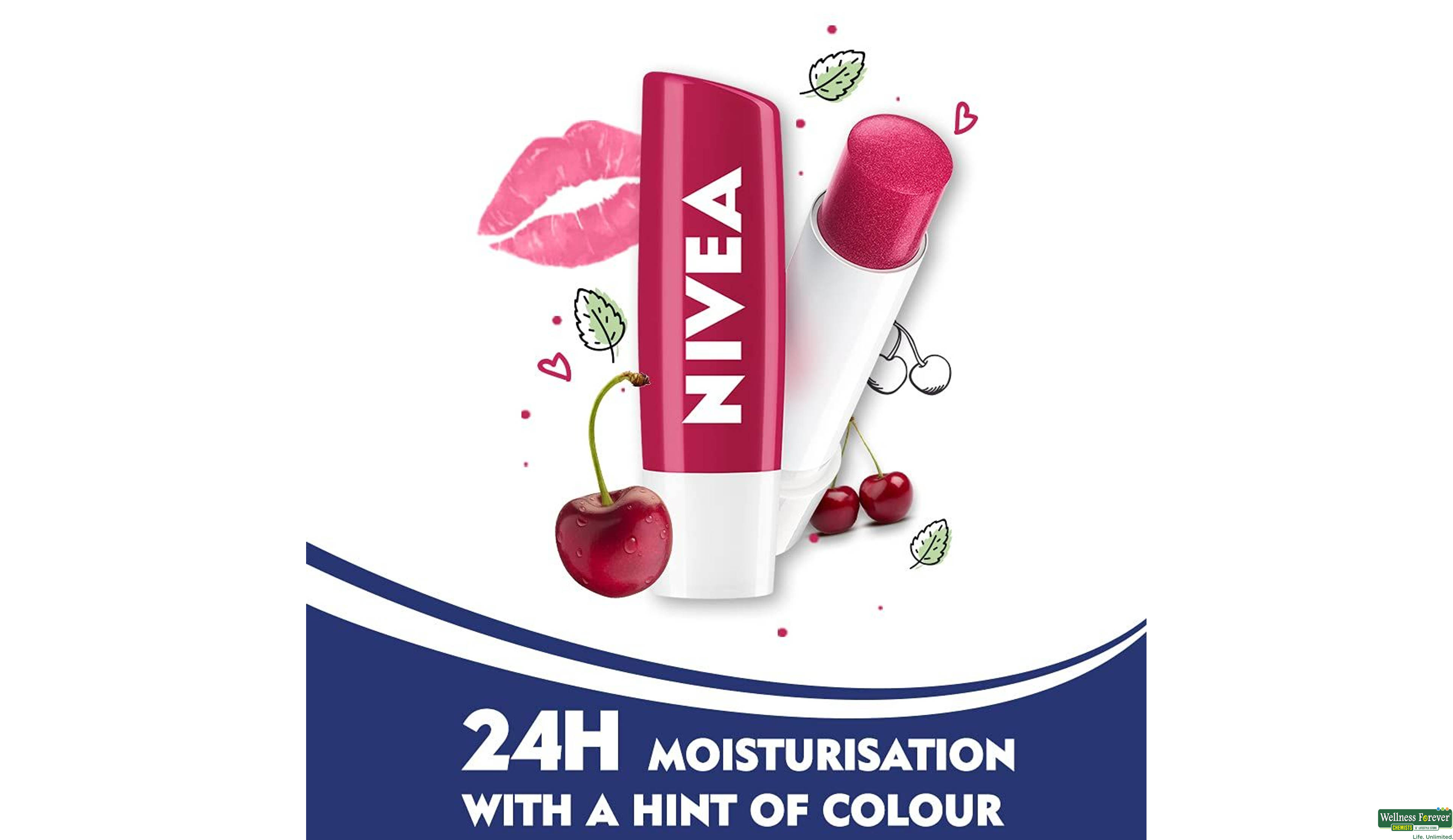 NIVEA LIP CARE FRUITY CHERRY 4.8GM- 3, 4.8GM, 