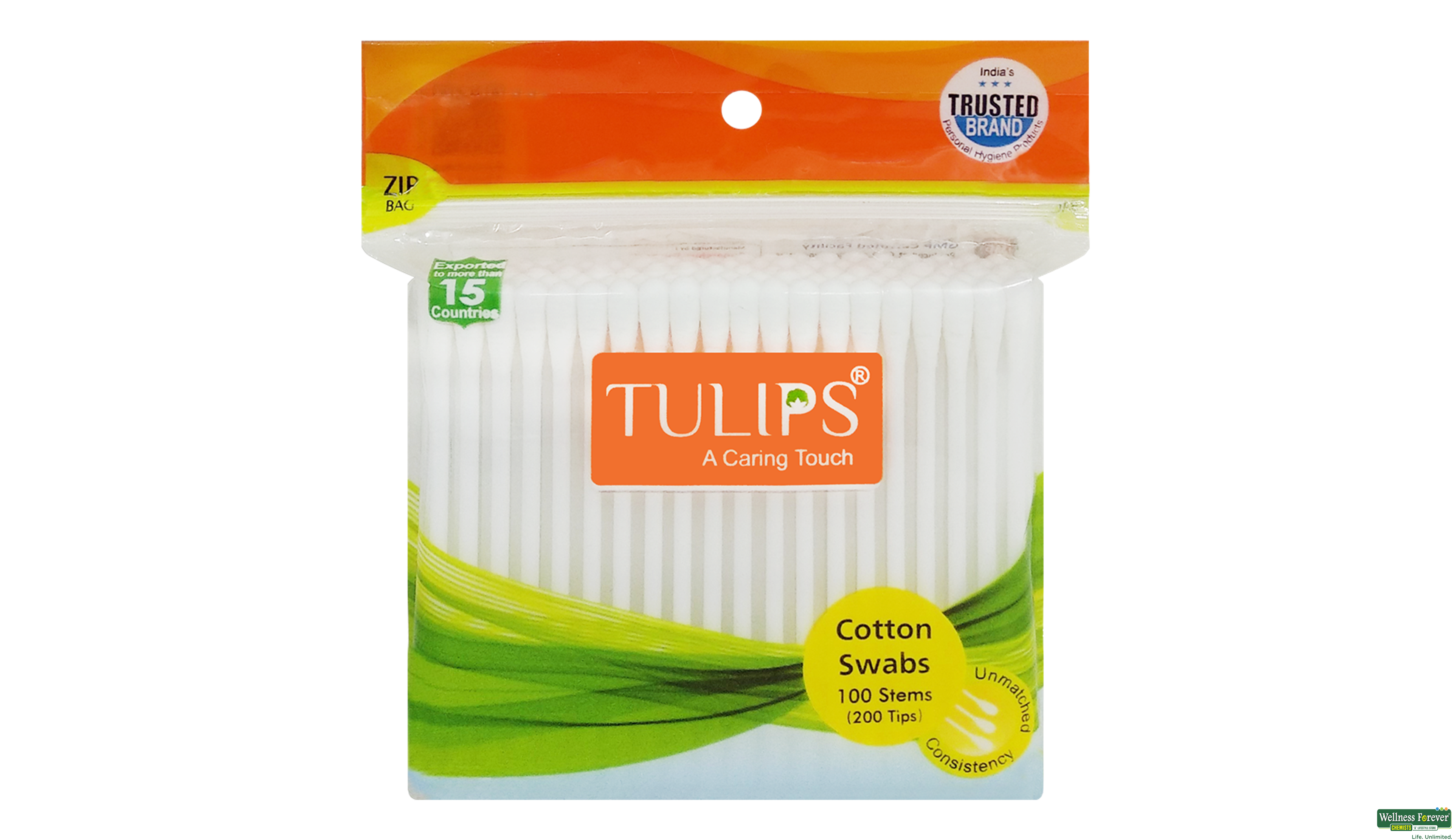 TULIPS EAR BUDS COTTON REF 100PC- 1, 100PC, null