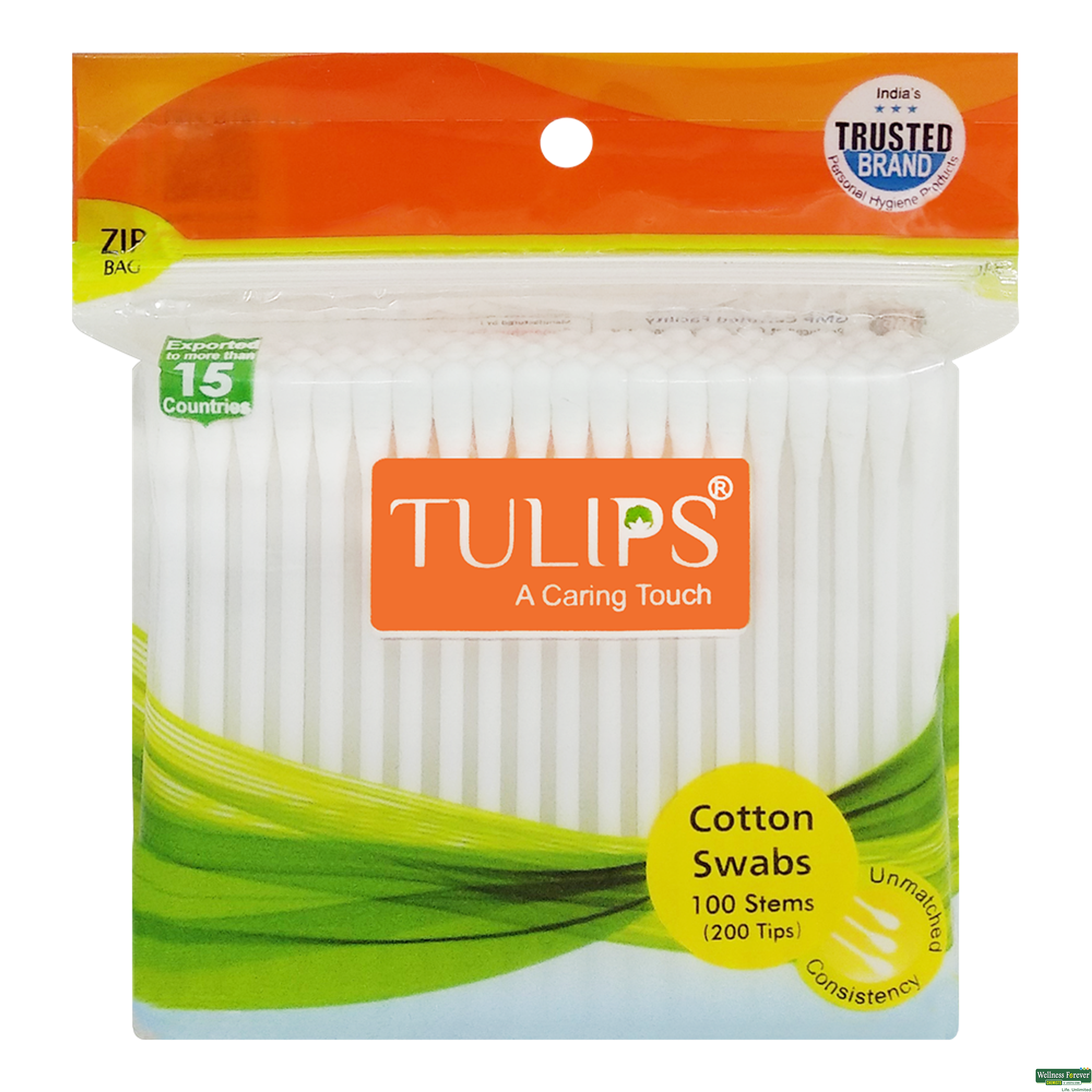 Tulips Cotton Ear Buds Refill, 100 Pieces-image