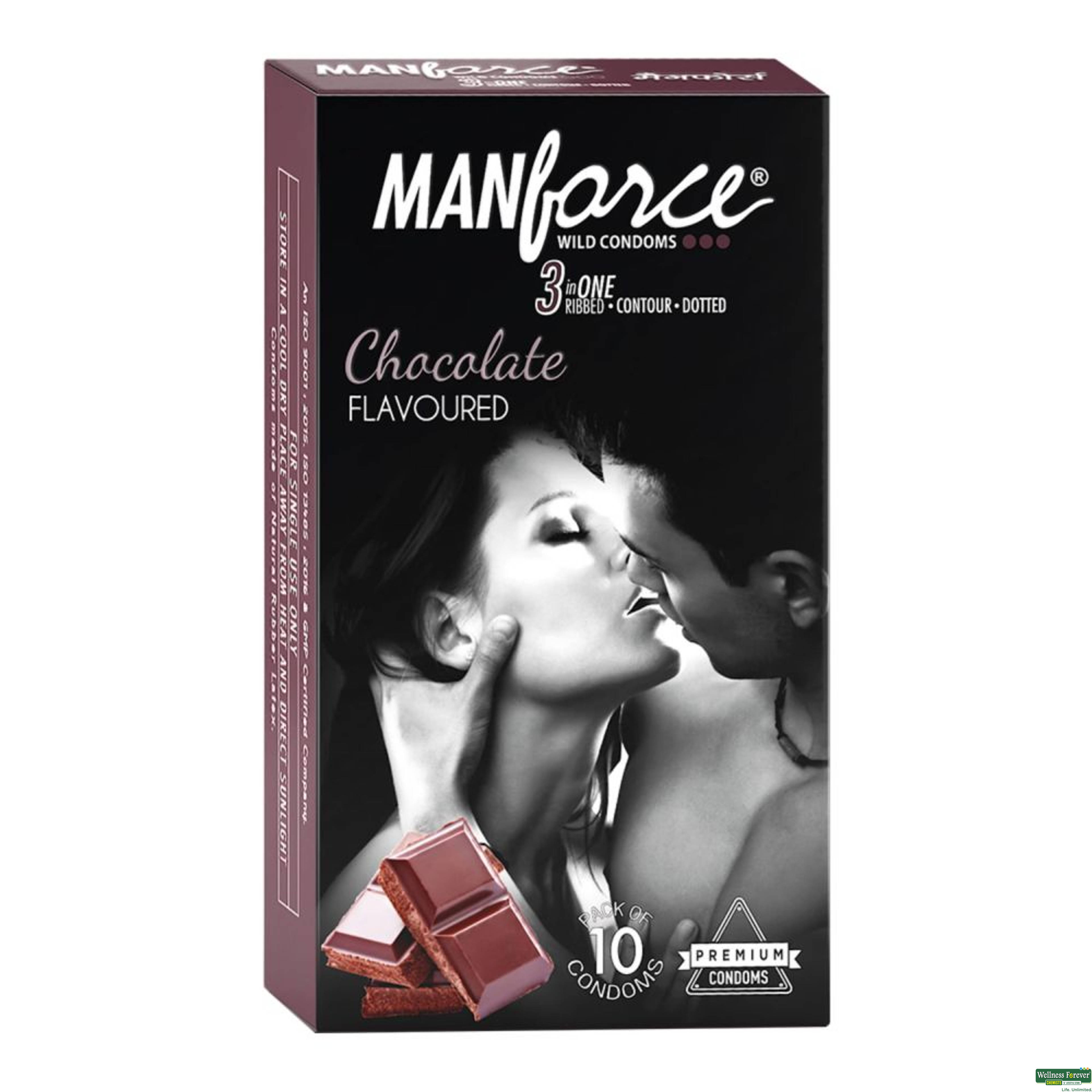 Manforce Chocolate Flavoured Condoms 10 Pieces-image