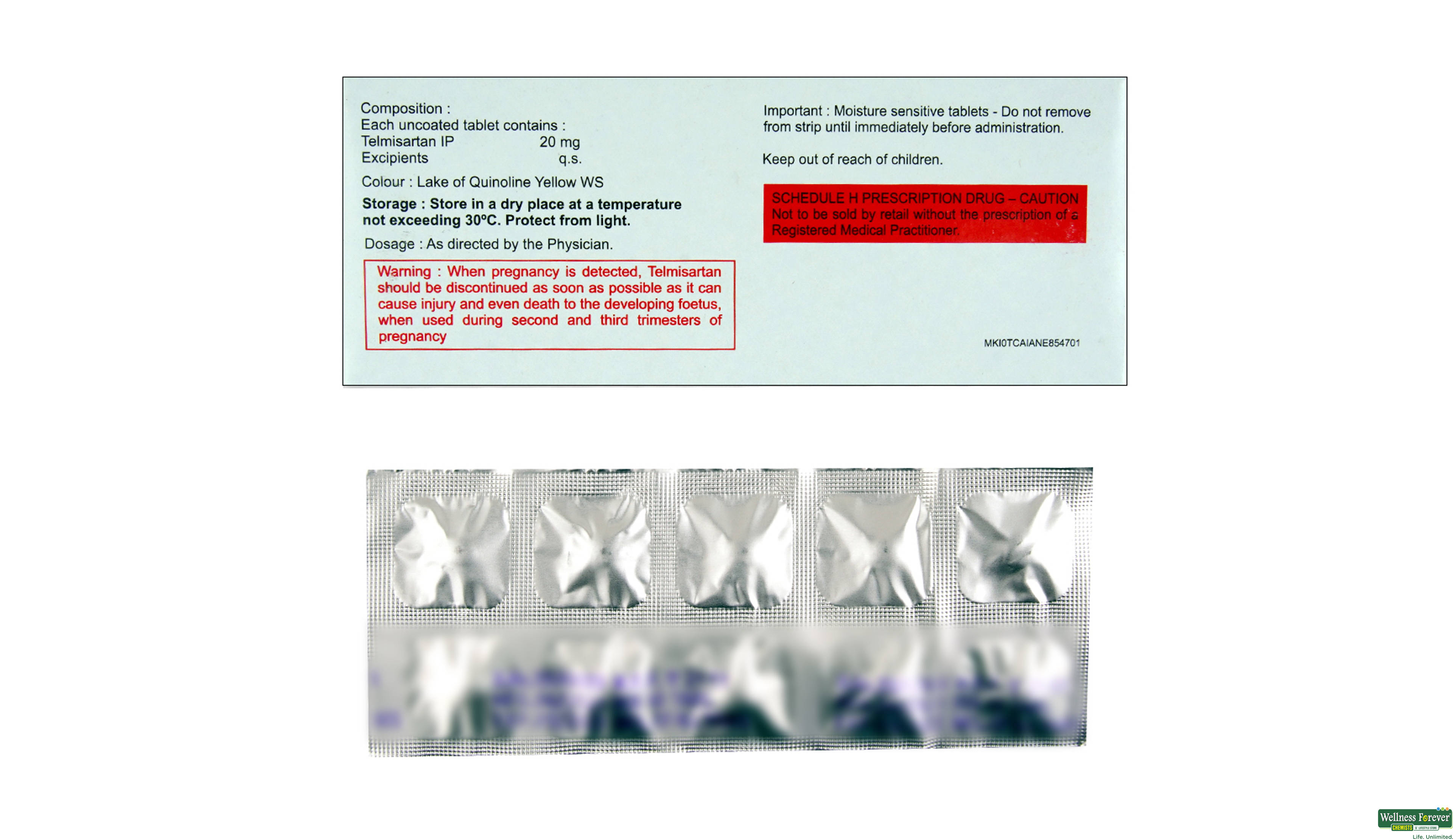 TELMIKIND 20MG 10TAB- 2, 10TAB, 