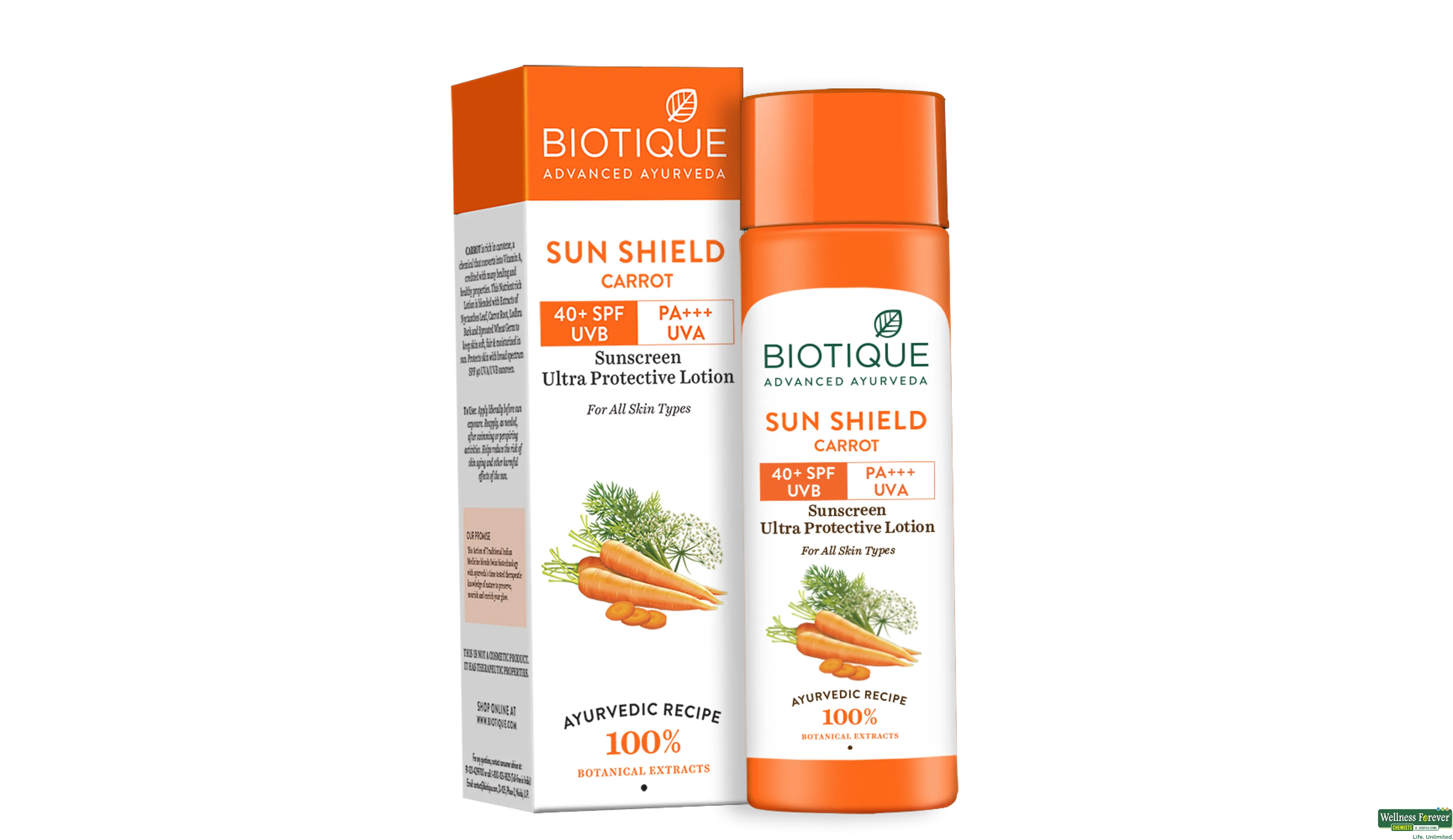 BIOT B/LTN BIO CARROT SPF40 120ML- 2, 120ML, 