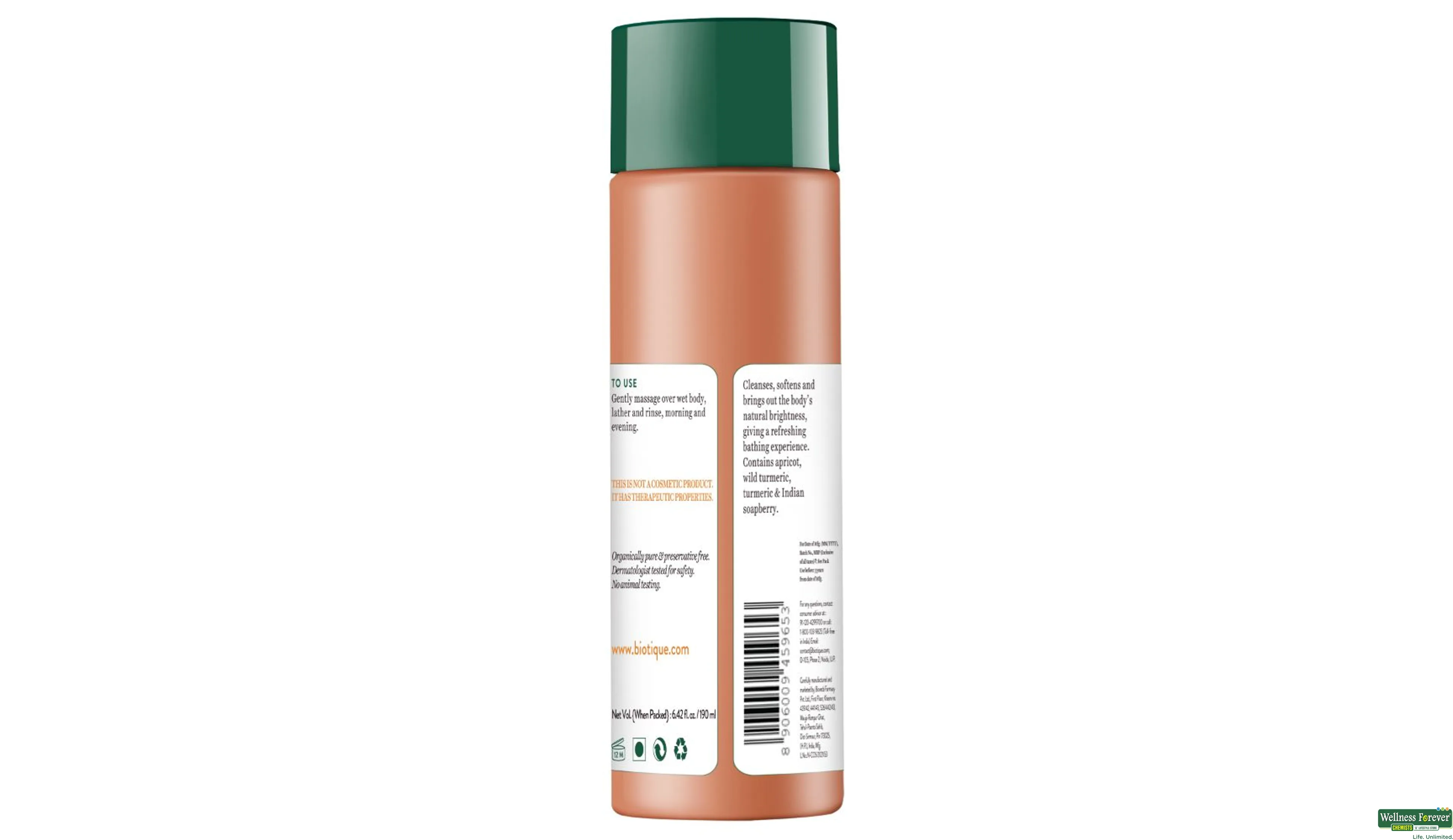 BIOT B/WASH APRICOT GEL 190ML- 2, 190ML, 