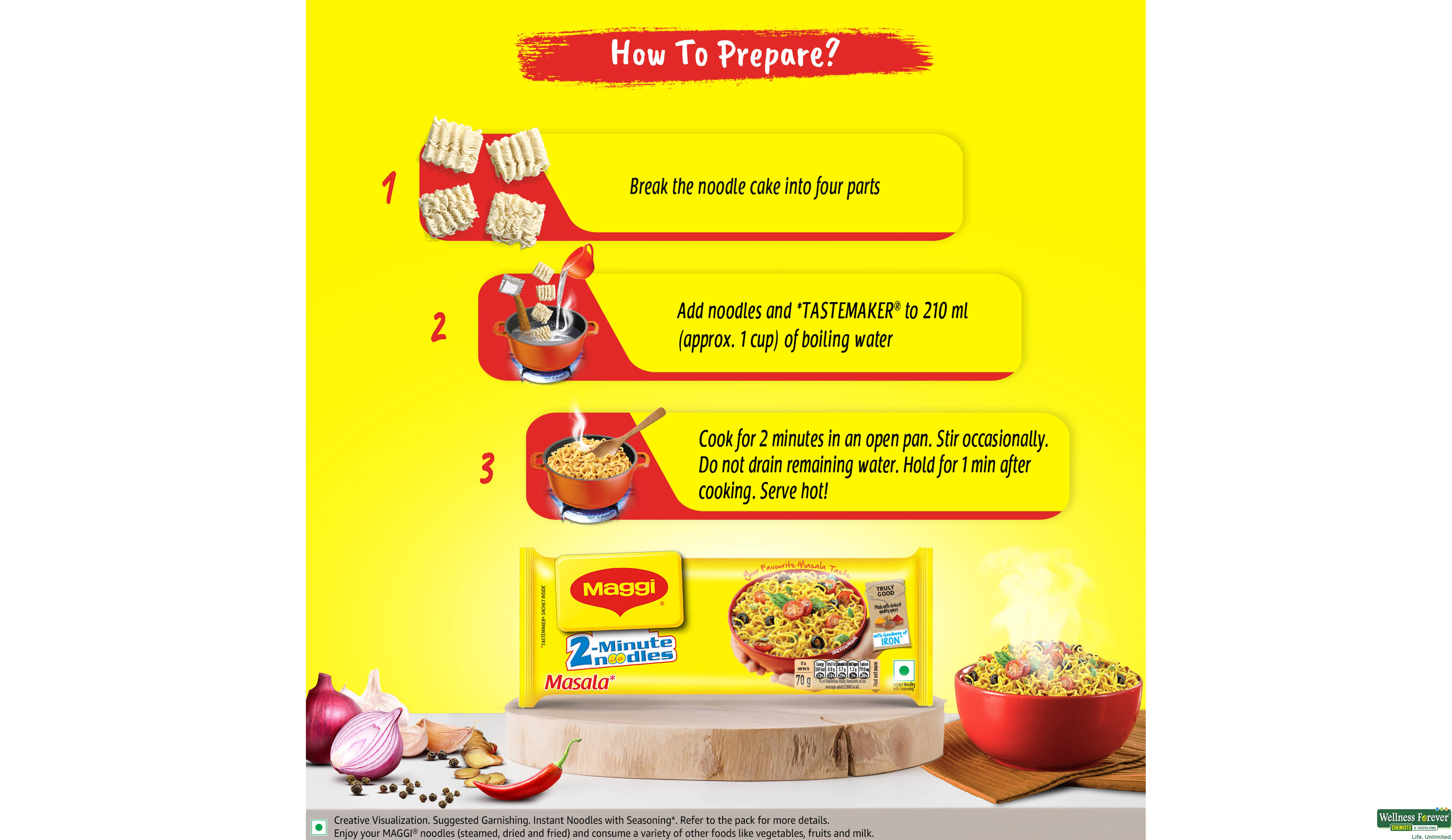 MAGGI NOODLE MASALA 140GM- 5, 140GM, null