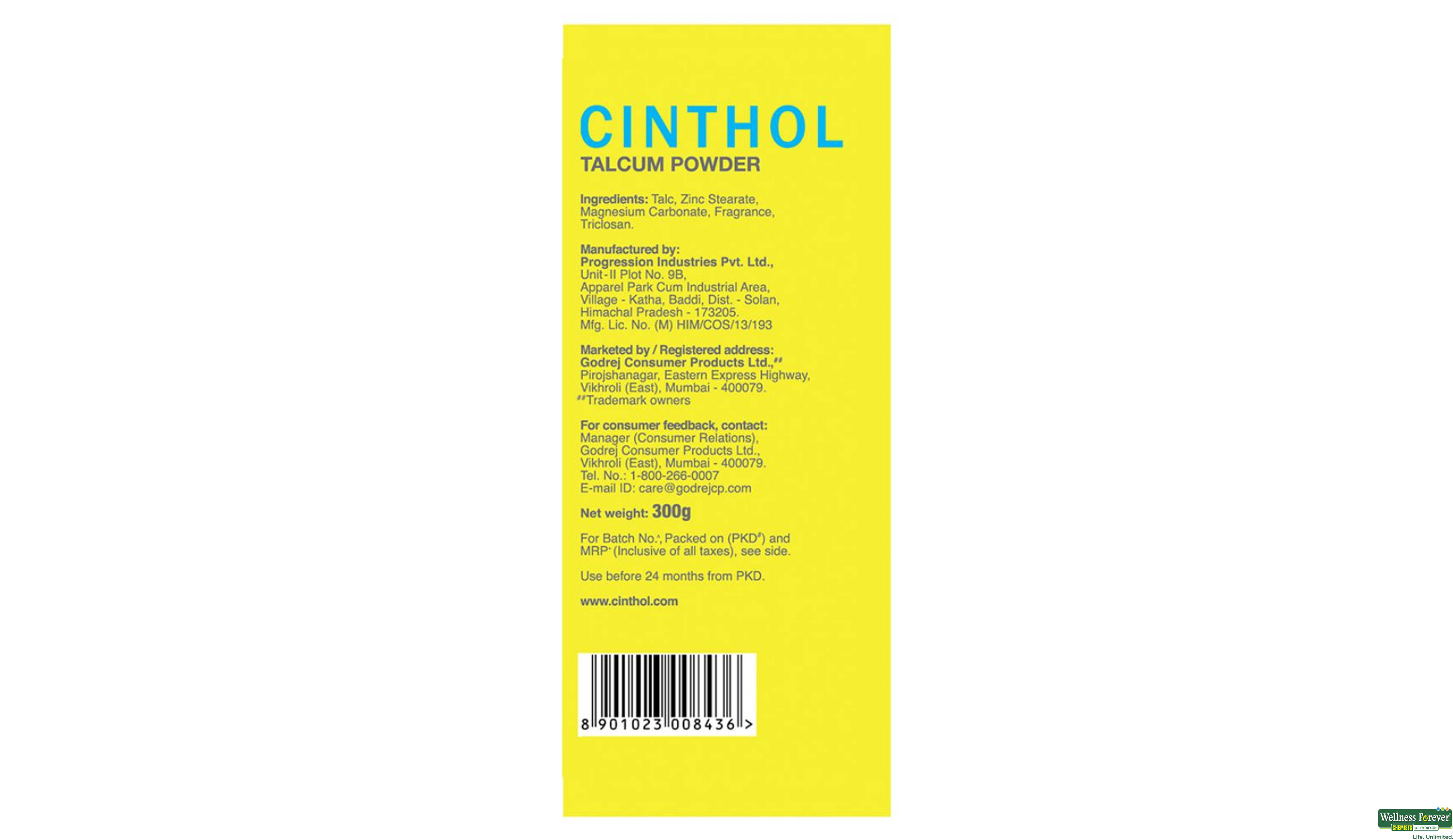 CINTHOL TALC LIME FRESH 300GM- 4, 300GM, 