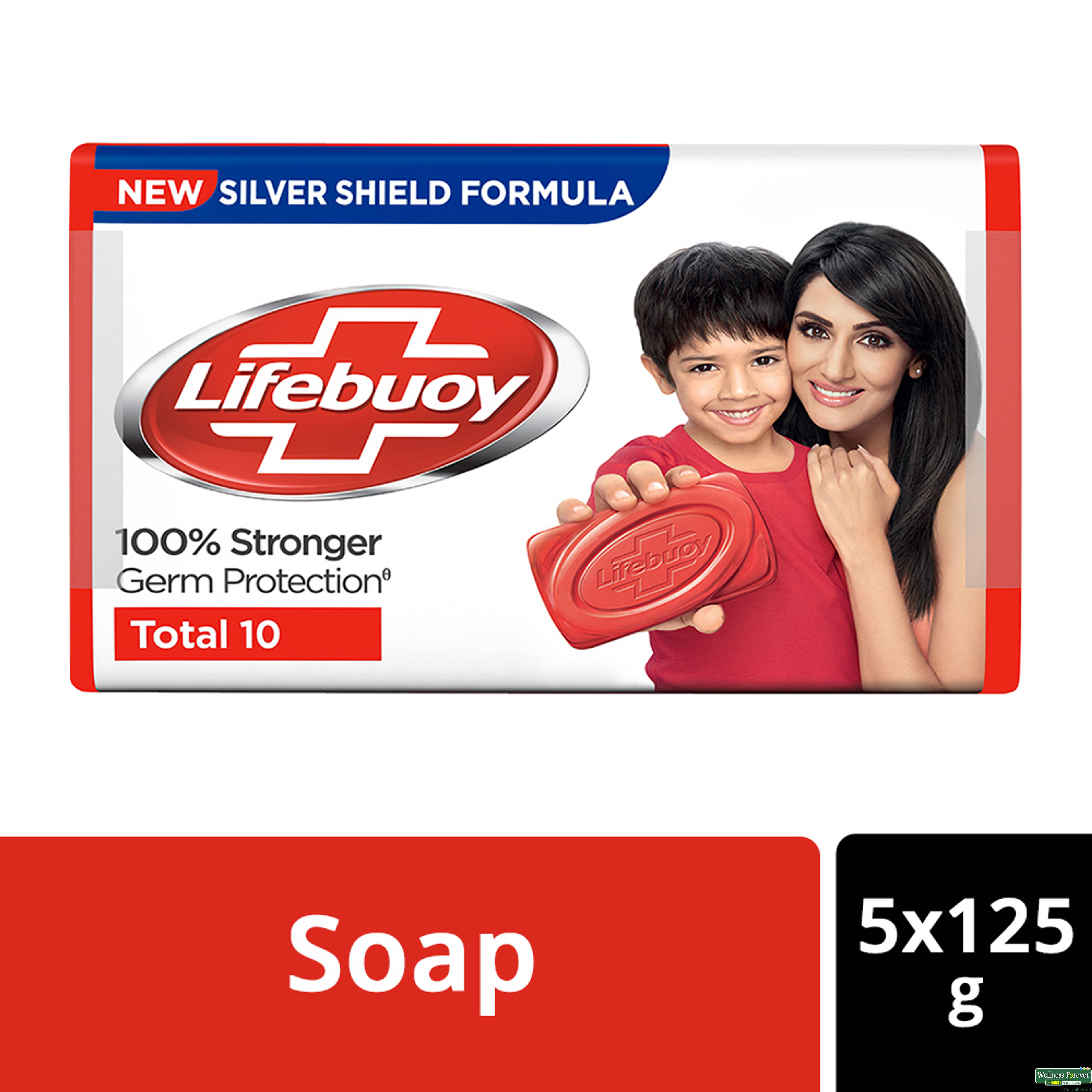 Lifebuoy Total 10 Soap Germ Protection Bathing Soap, 125 g-image