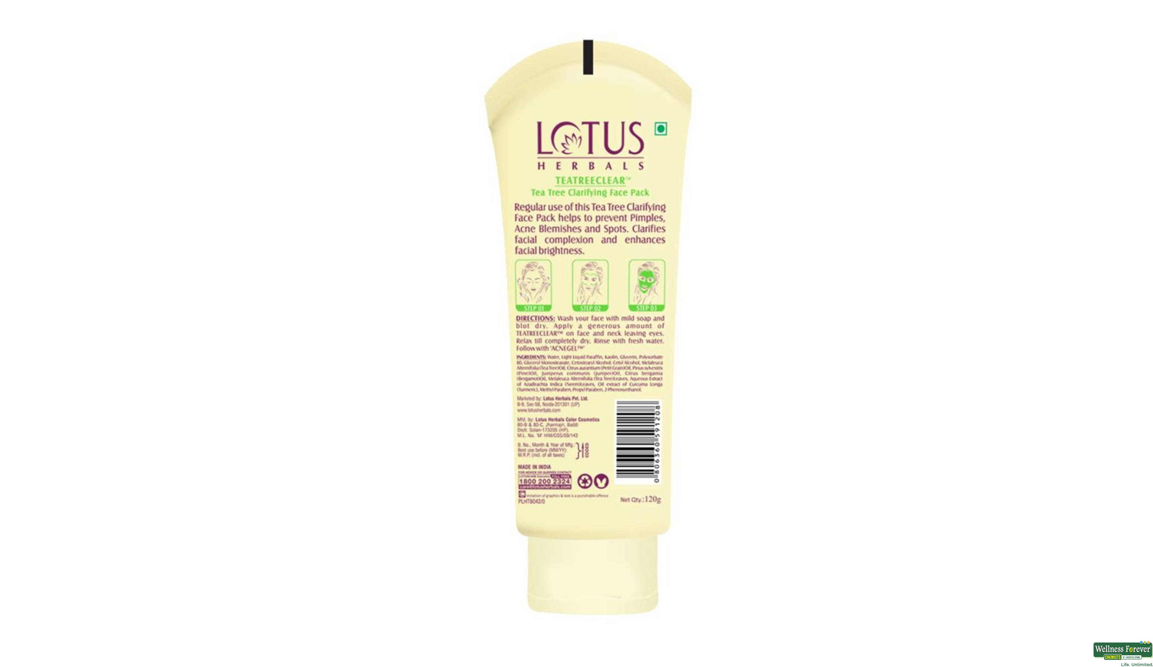 LOTUS F/PACK TEATREECLEAR 120GM- 2, 120GM, 