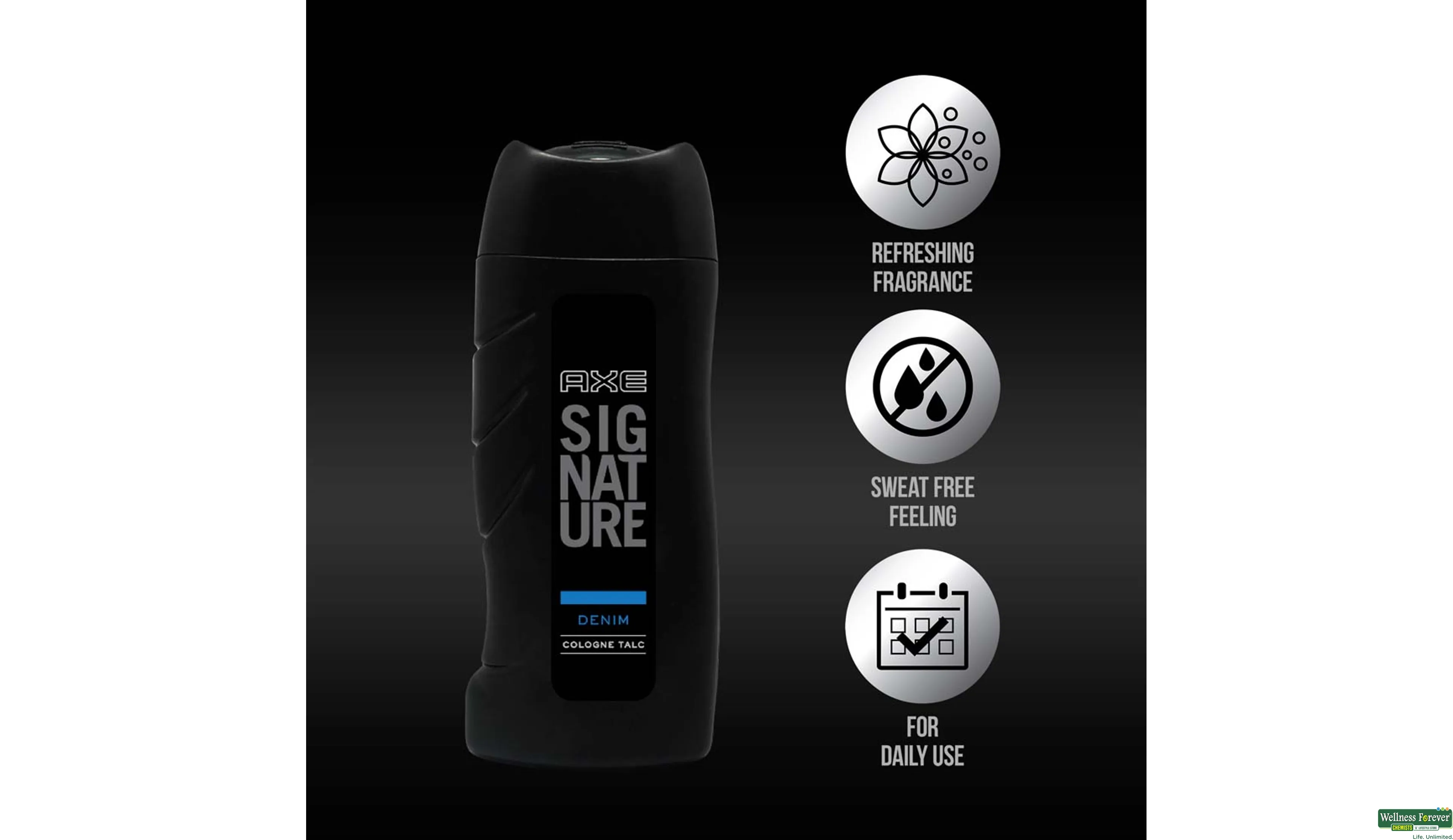 AXE TALC DENIM COLOGNE 100GM- 4, 100GM, 