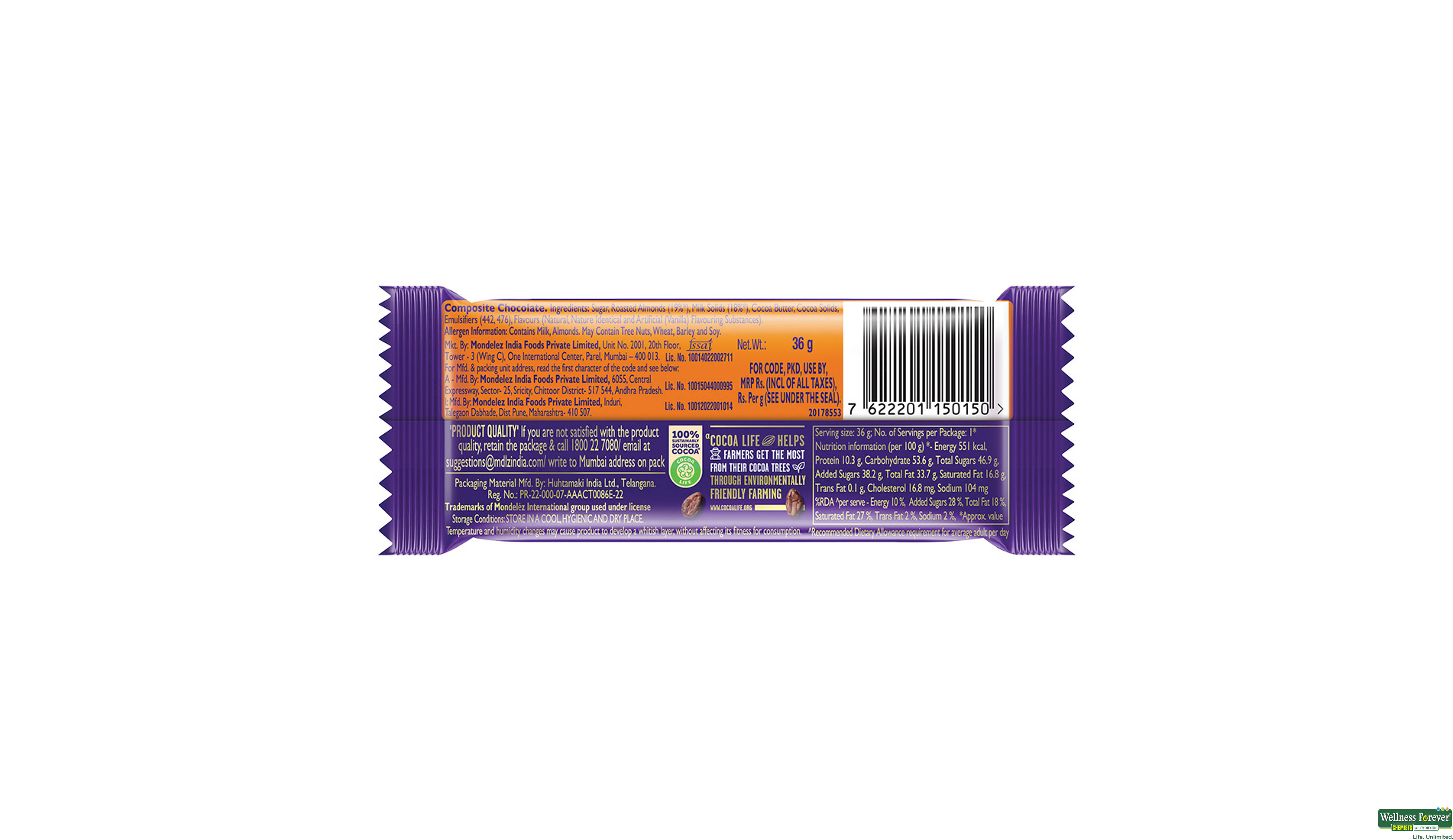 CADB CHOC ROAST ALMOND 36GM- 4, 36GM, 