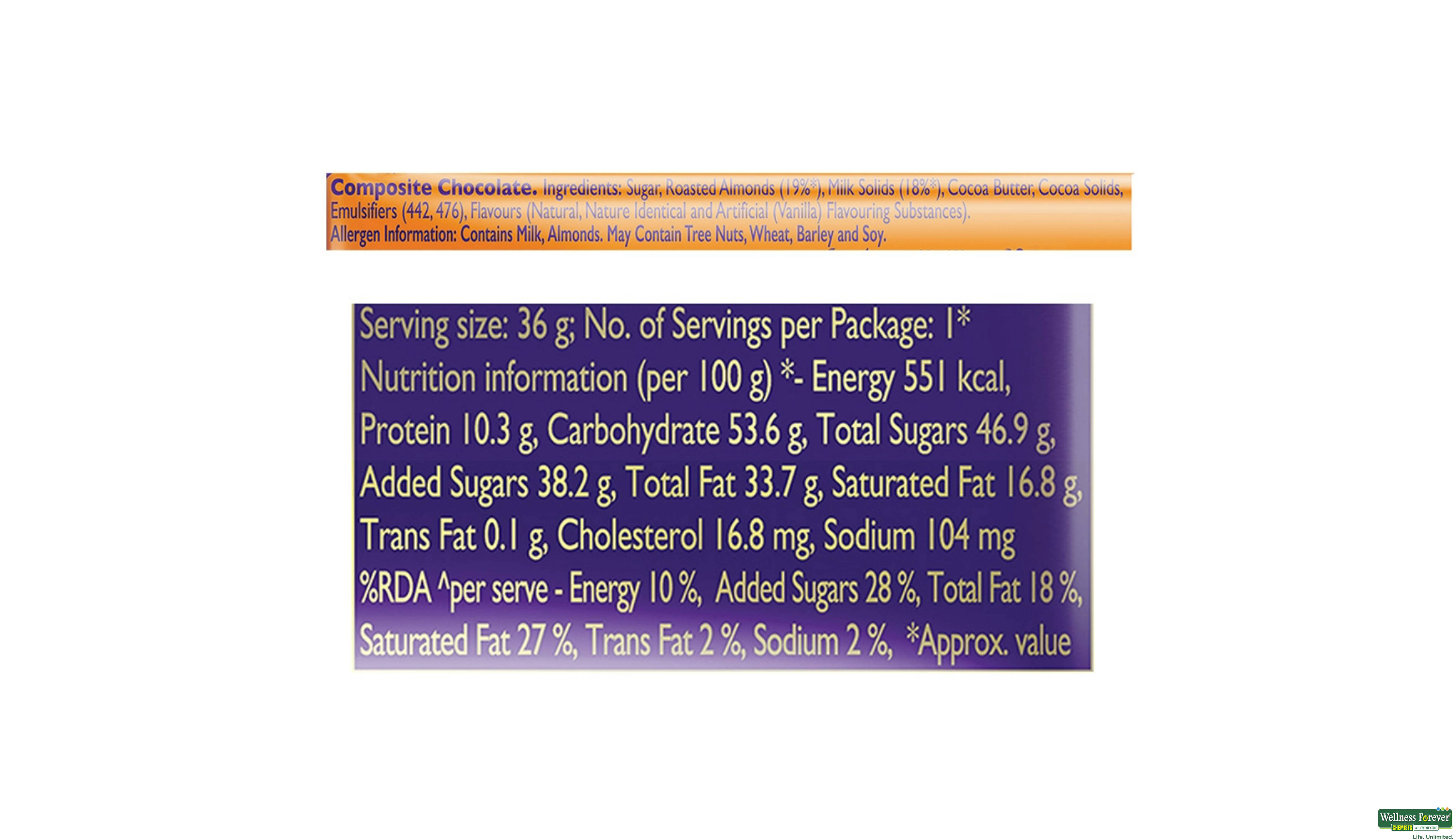 CADB CHOC ROAST ALMOND 36GM- 4, 36GM, 