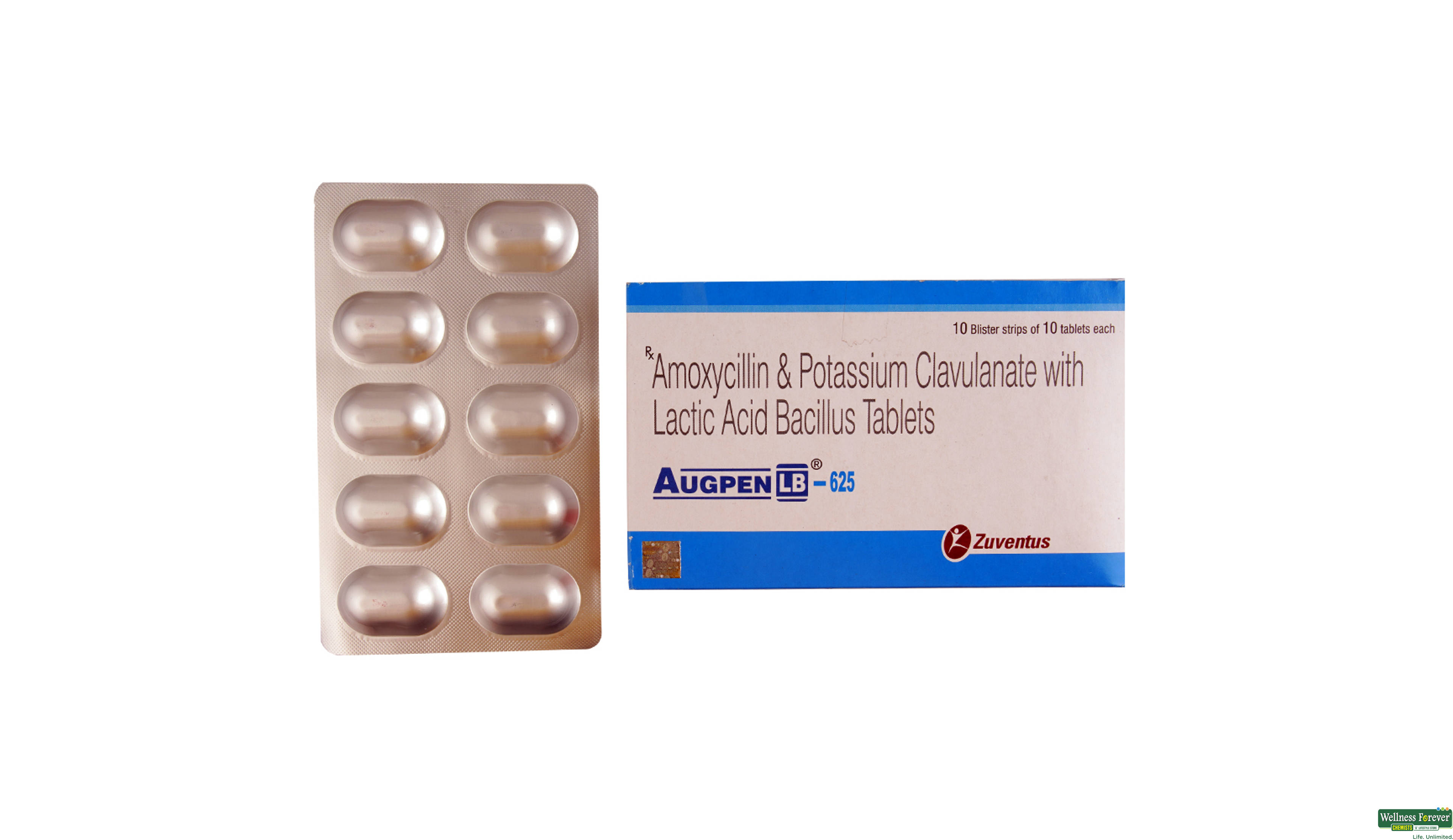 AUGPEN-LB 625MG 10TAB- 1, 10TAB, 