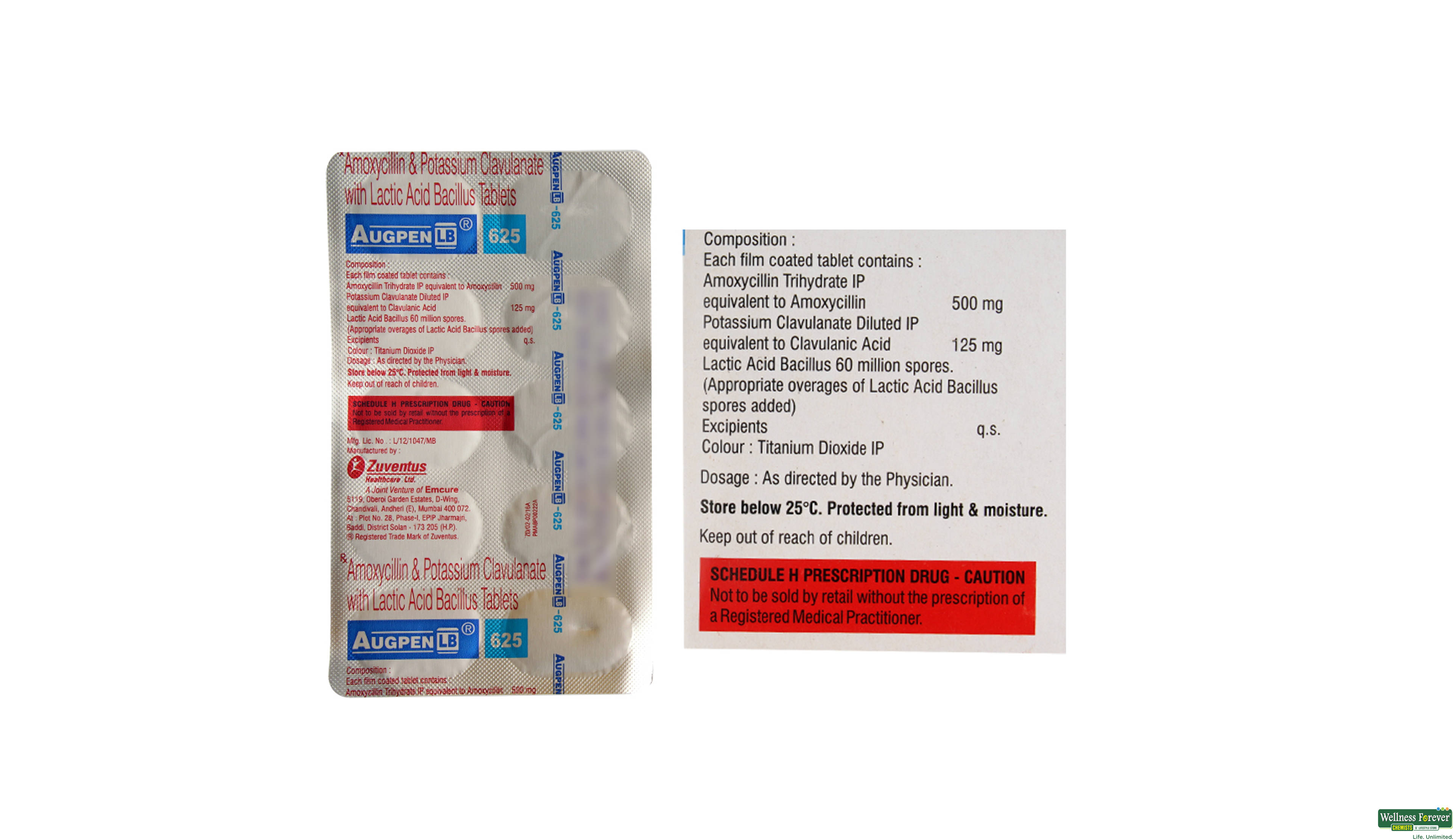 AUGPEN-LB 625MG 10TAB- 2, 10TAB, 