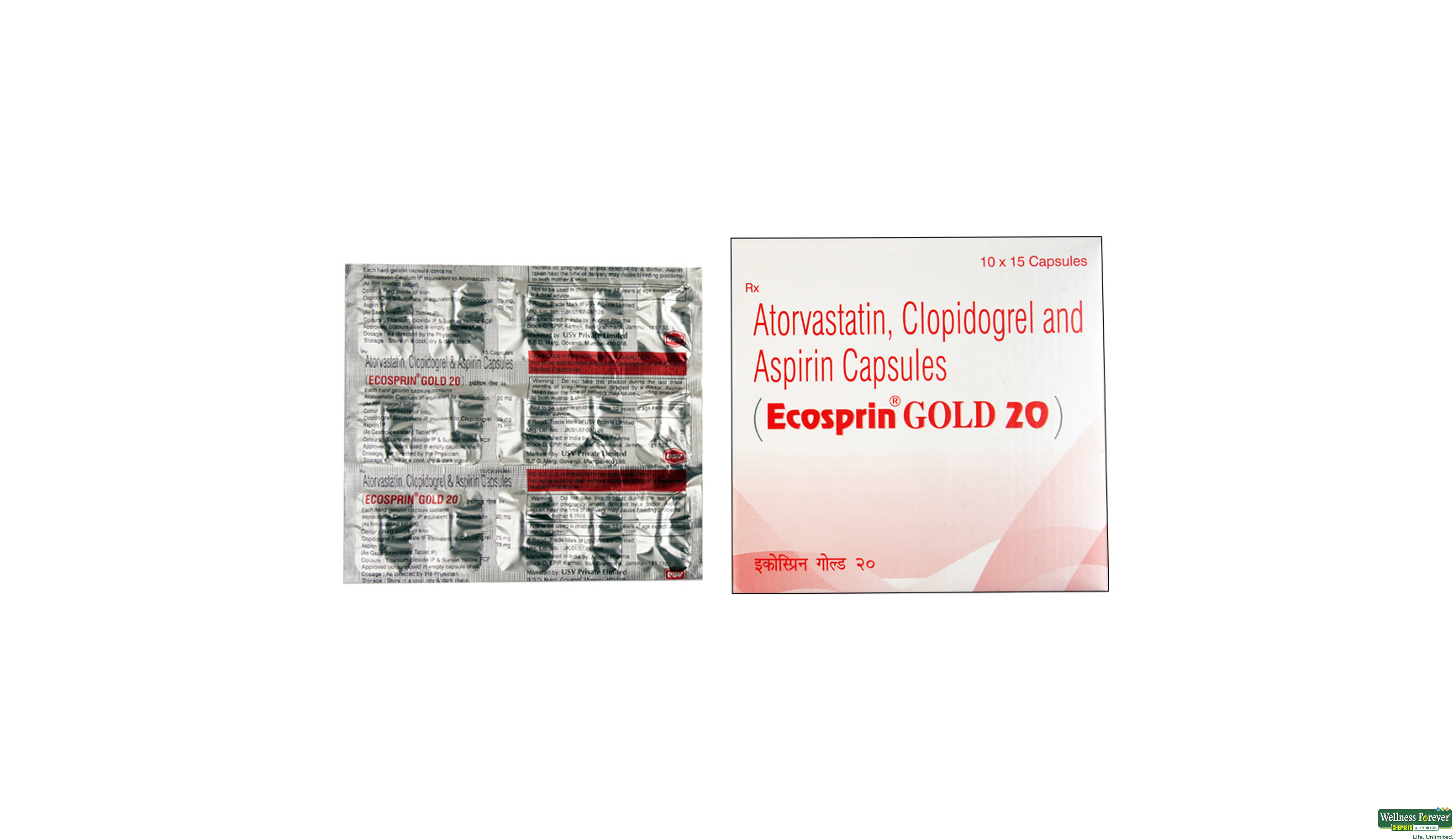 ECOSPRIN-GOLD 20MG 15CAP- 1, 15CAP, null