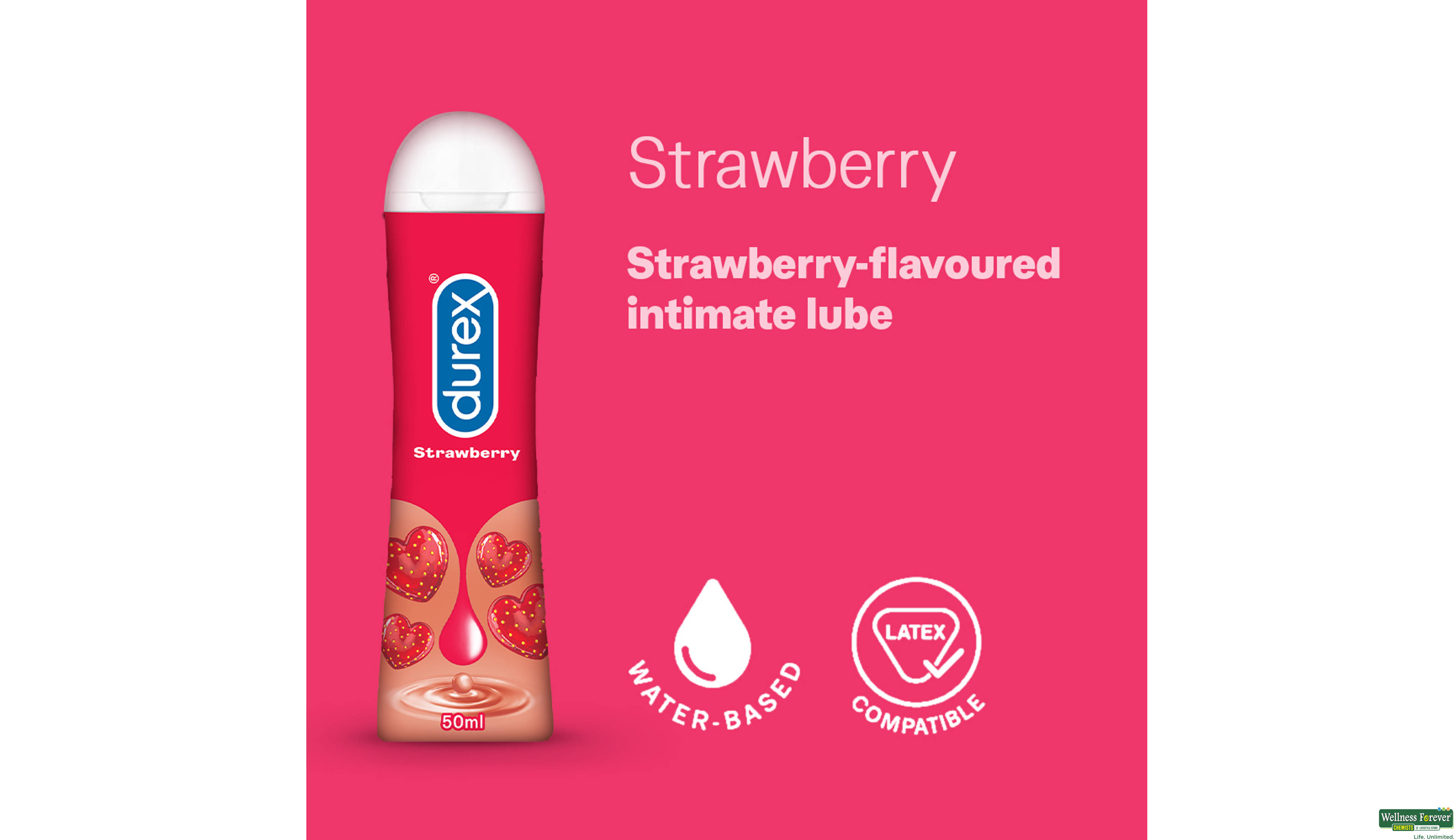 DUREX LUBES GEL PLAY STRAWBERRY 50ML- 3, 50ML, 