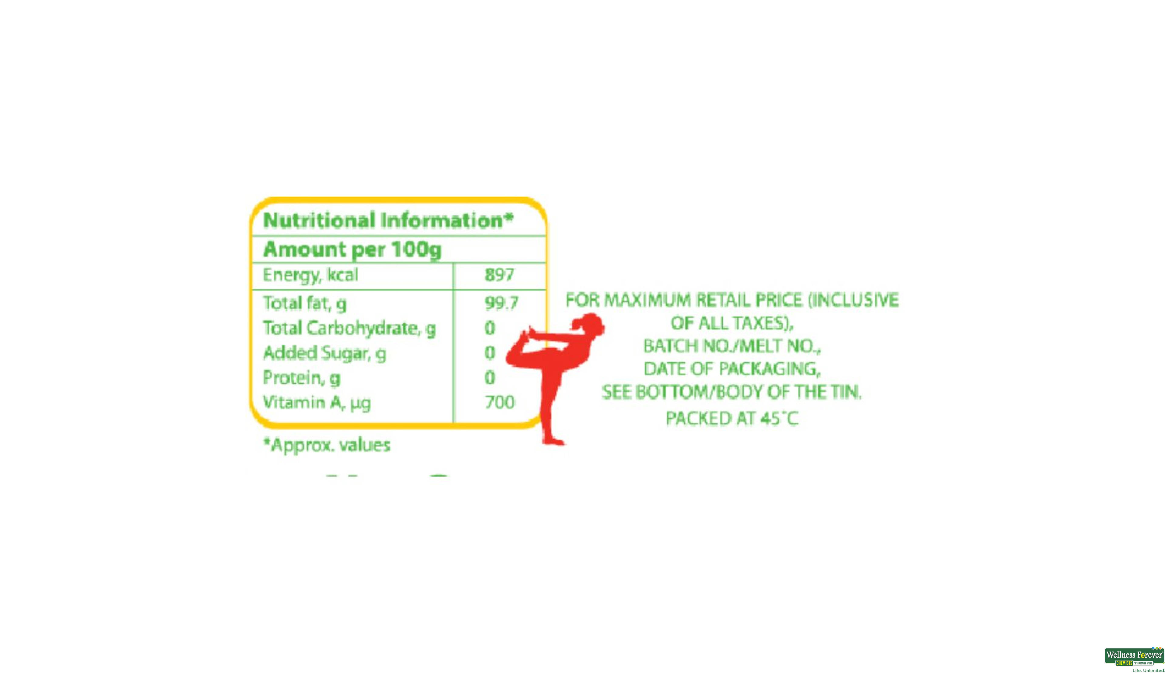 AMUL GHEE TIN 1LTR- 2, 1LTR, 
