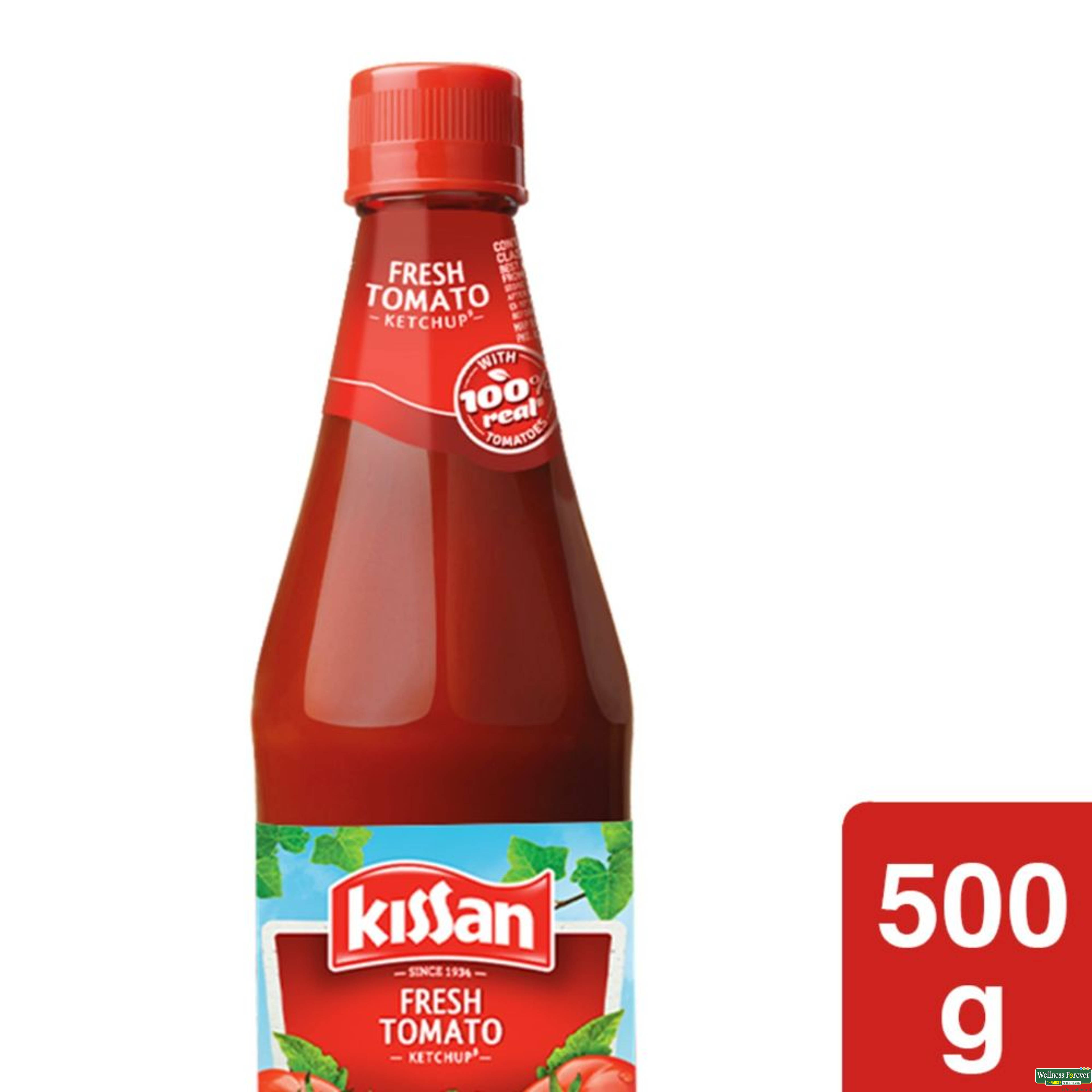 Kissan Fresh Tomato Ketchup Glass Bottle, 500 g-image