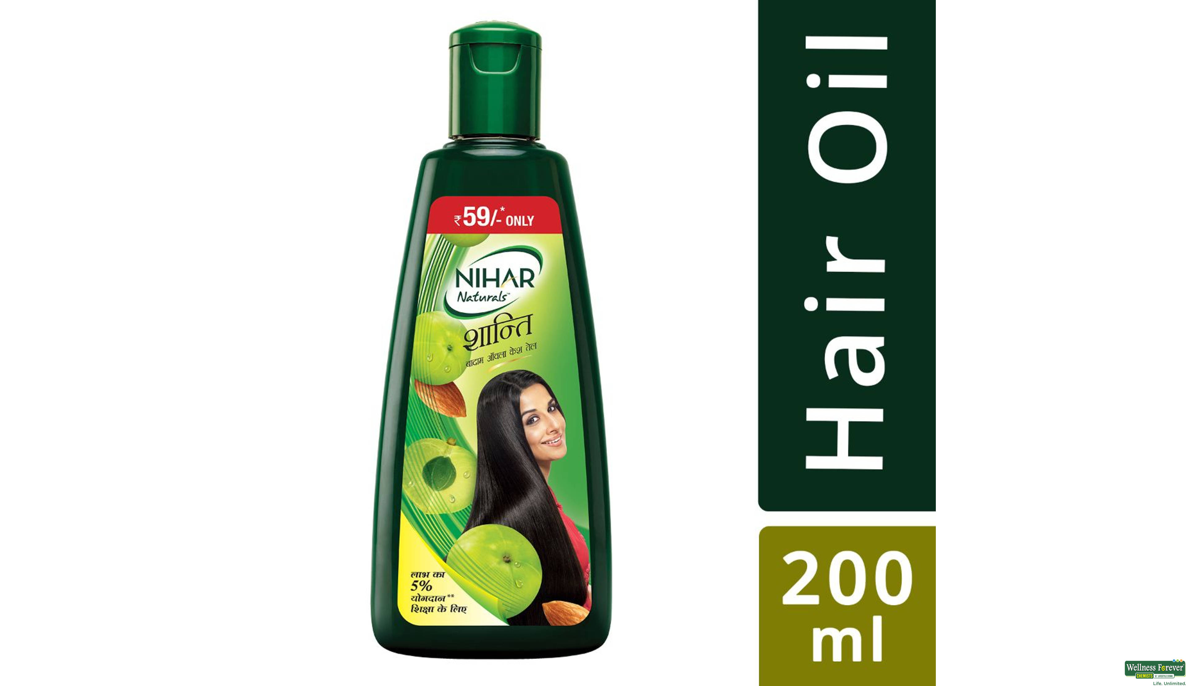 NIHAR HR/OIL SHANTI BADAM 200ML- 1, 200ML, 