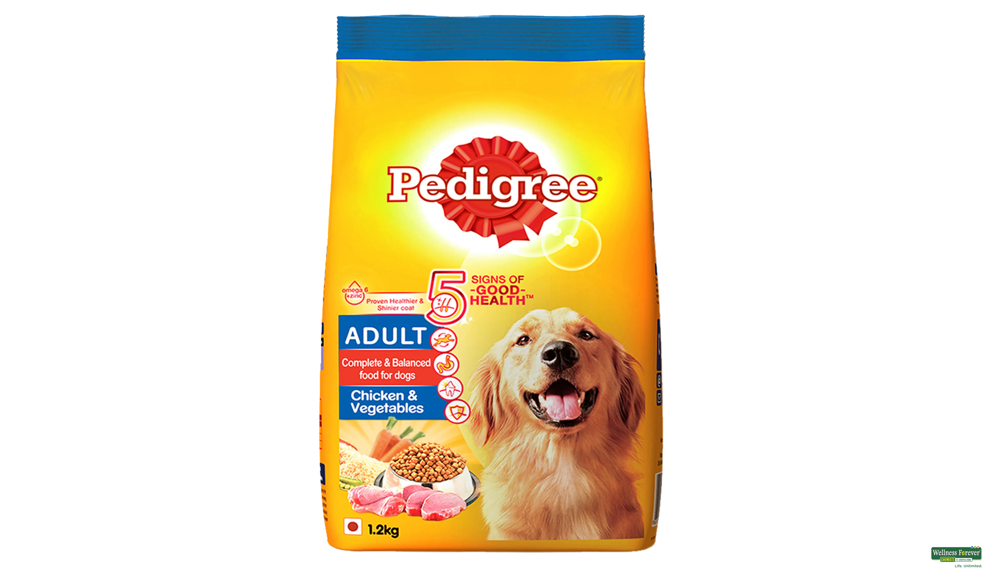 PEDIGREE DOG FOOD ADULT CHI/VEG 1.2KG- 1, 1.2KG, null