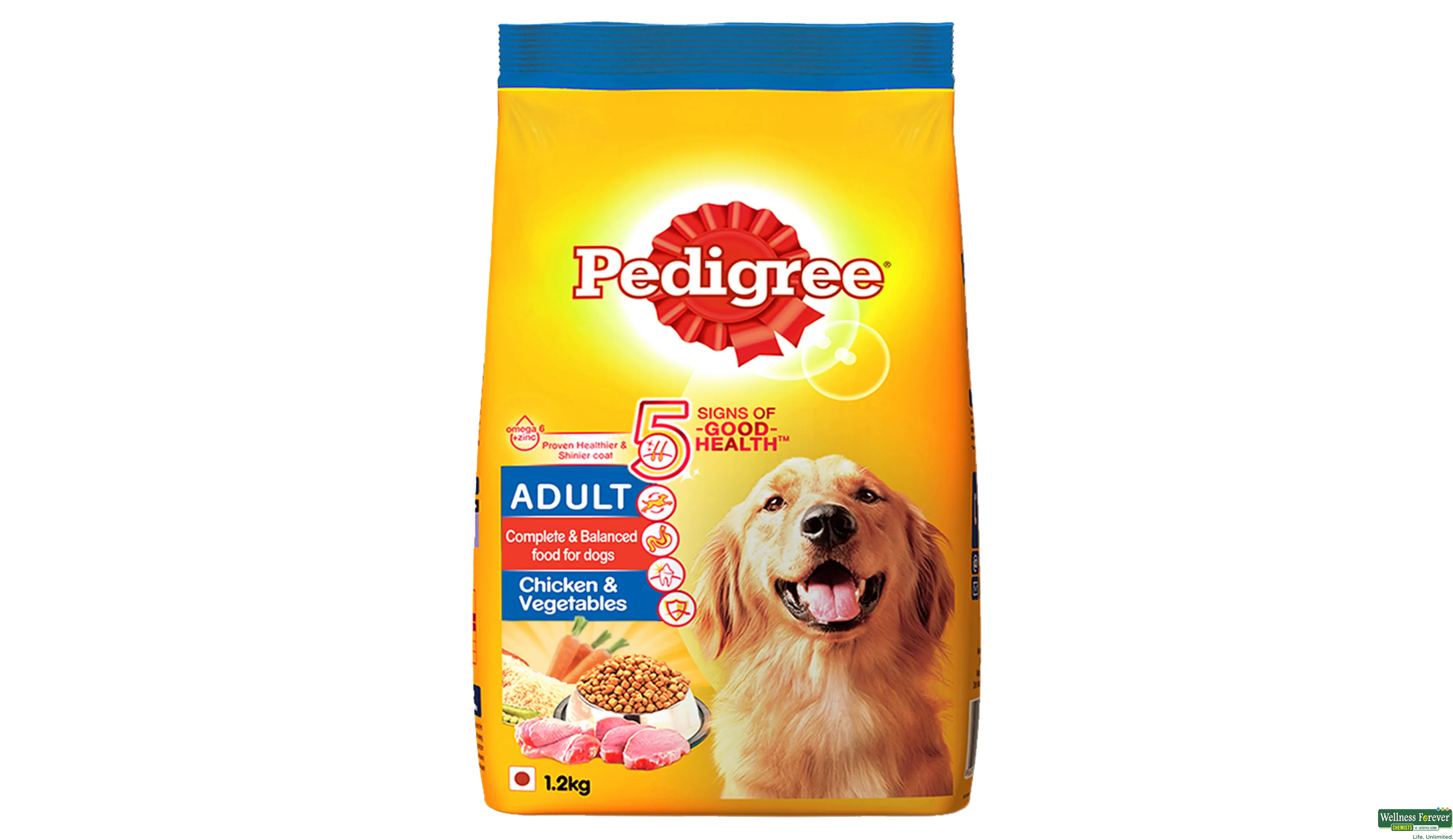 PEDIGREE DOG FOOD ADULT CHI/VEG 1.2KG- 1, 1.2KG, null