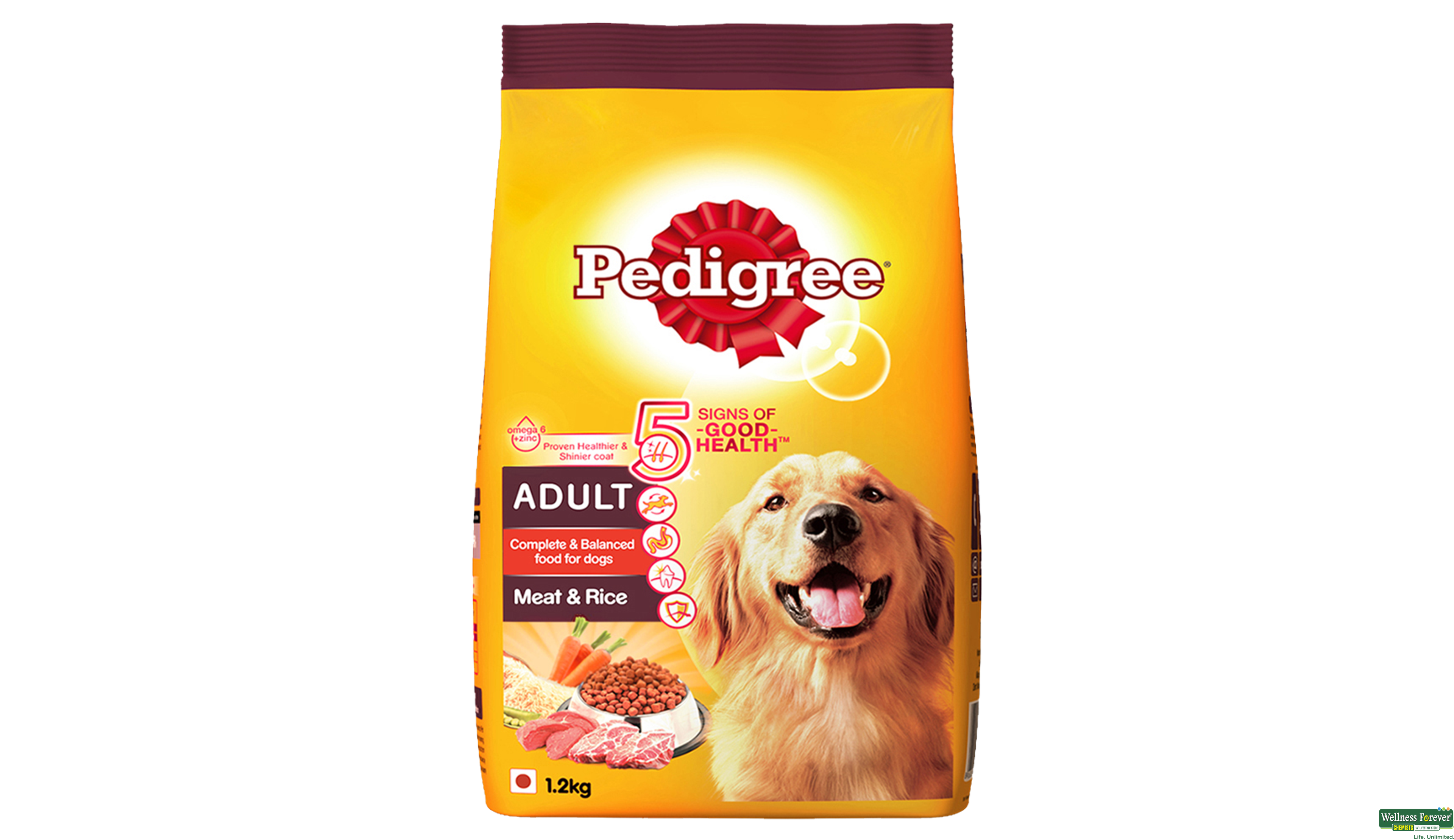 PEDIGREE DOG FOOD ADULT MEAT/RICE 1KG- 1, 1KG, null