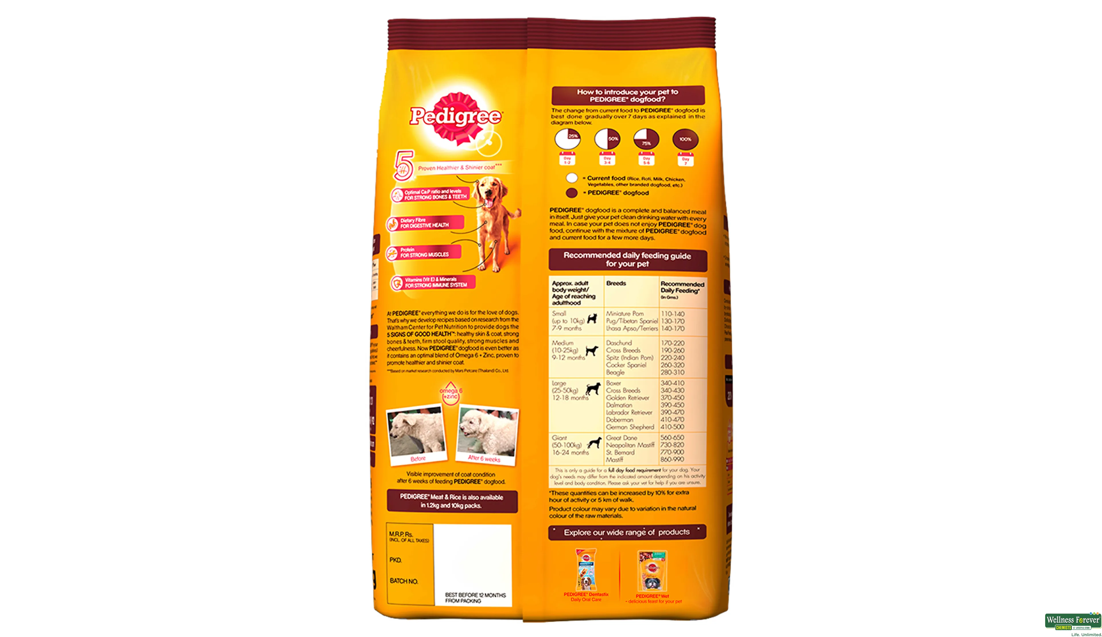 PEDIGREE DOG FOOD ADULT MEAT/RICE 3KG- 2, 3KG, null