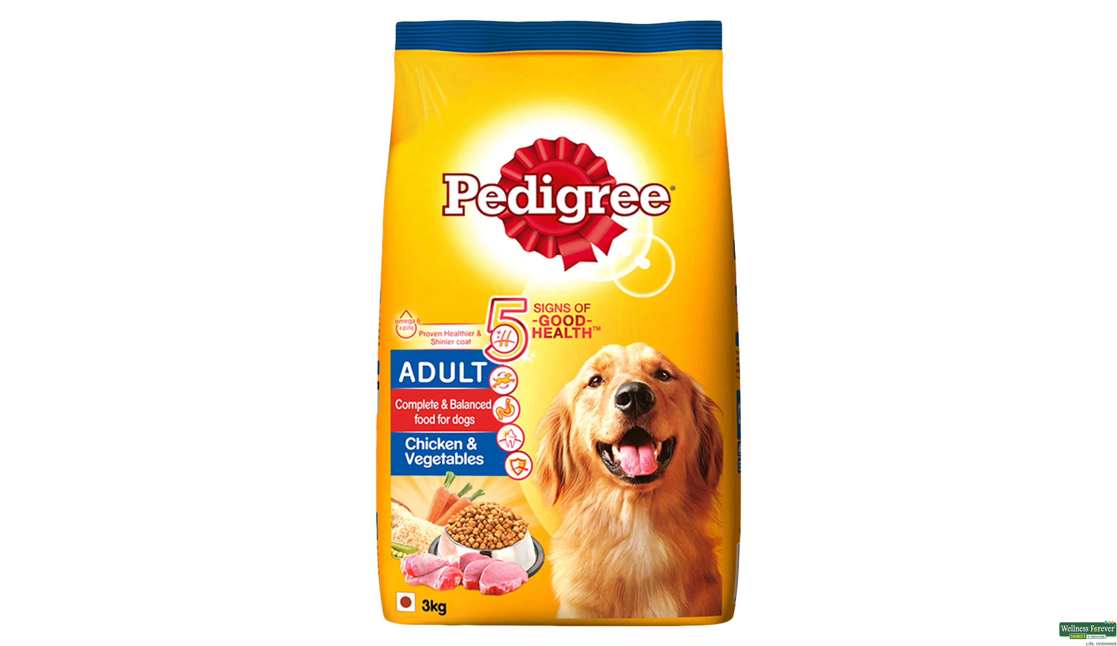 PEDIGREE DOG FOOD ADULT CHI/VEG 3KG- 1, 3KG, null