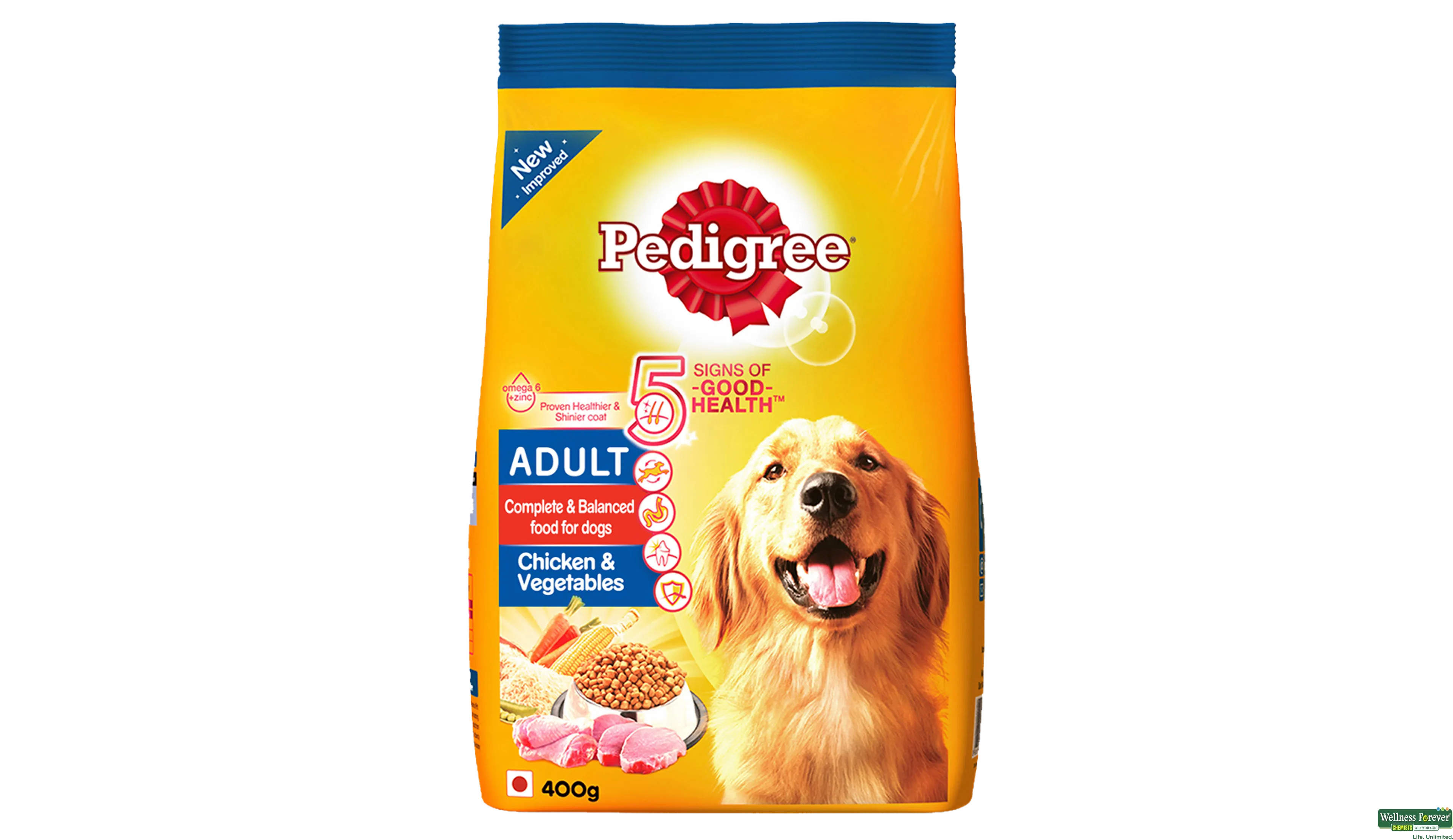 PEDIGREE DOG FOOD ADULT CHI/VEG 400GM- 1, 400GM, null