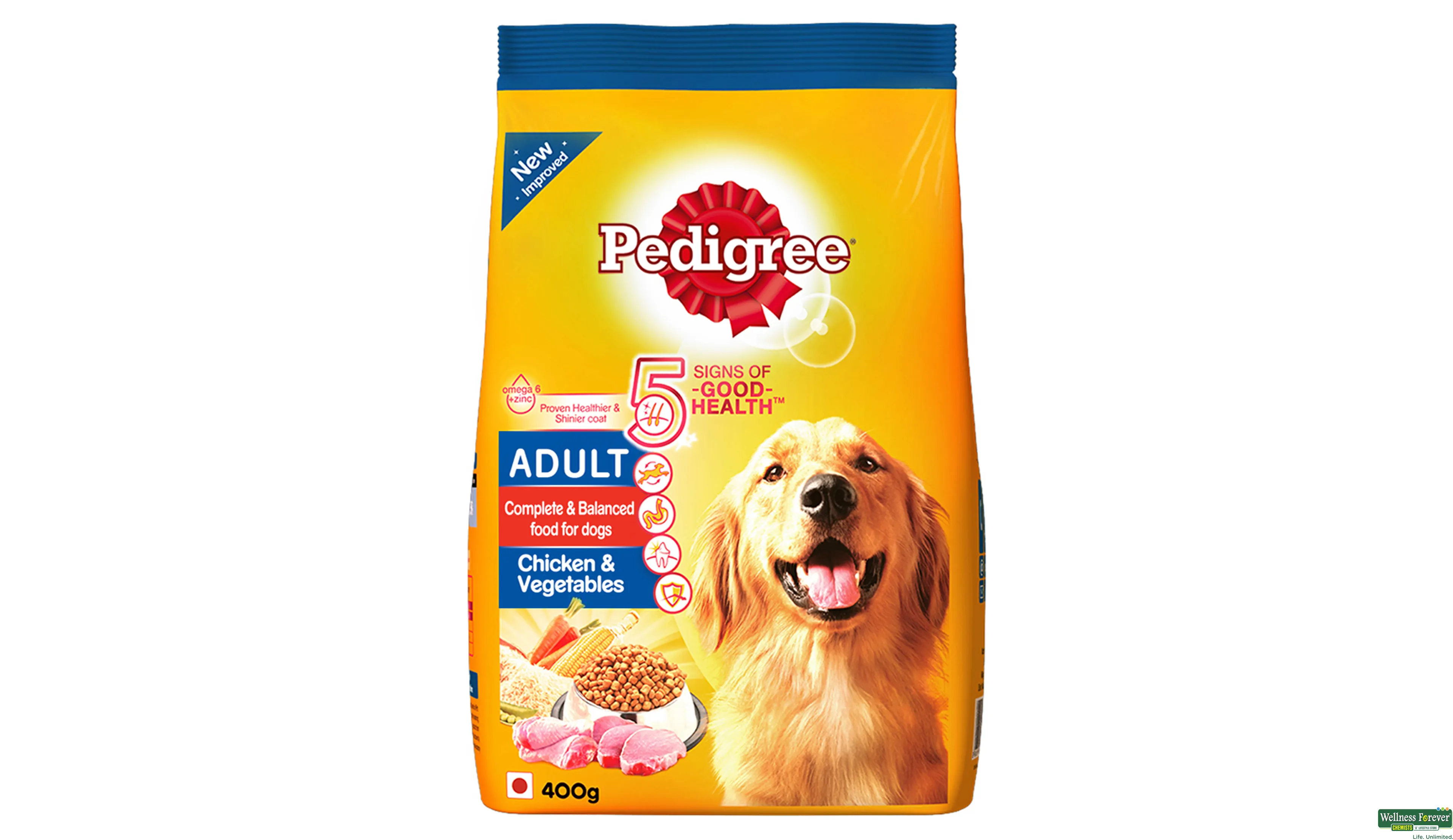 PEDIGREE DOG FOOD ADULT CHI/VEG 400GM- 2, 400GM, null