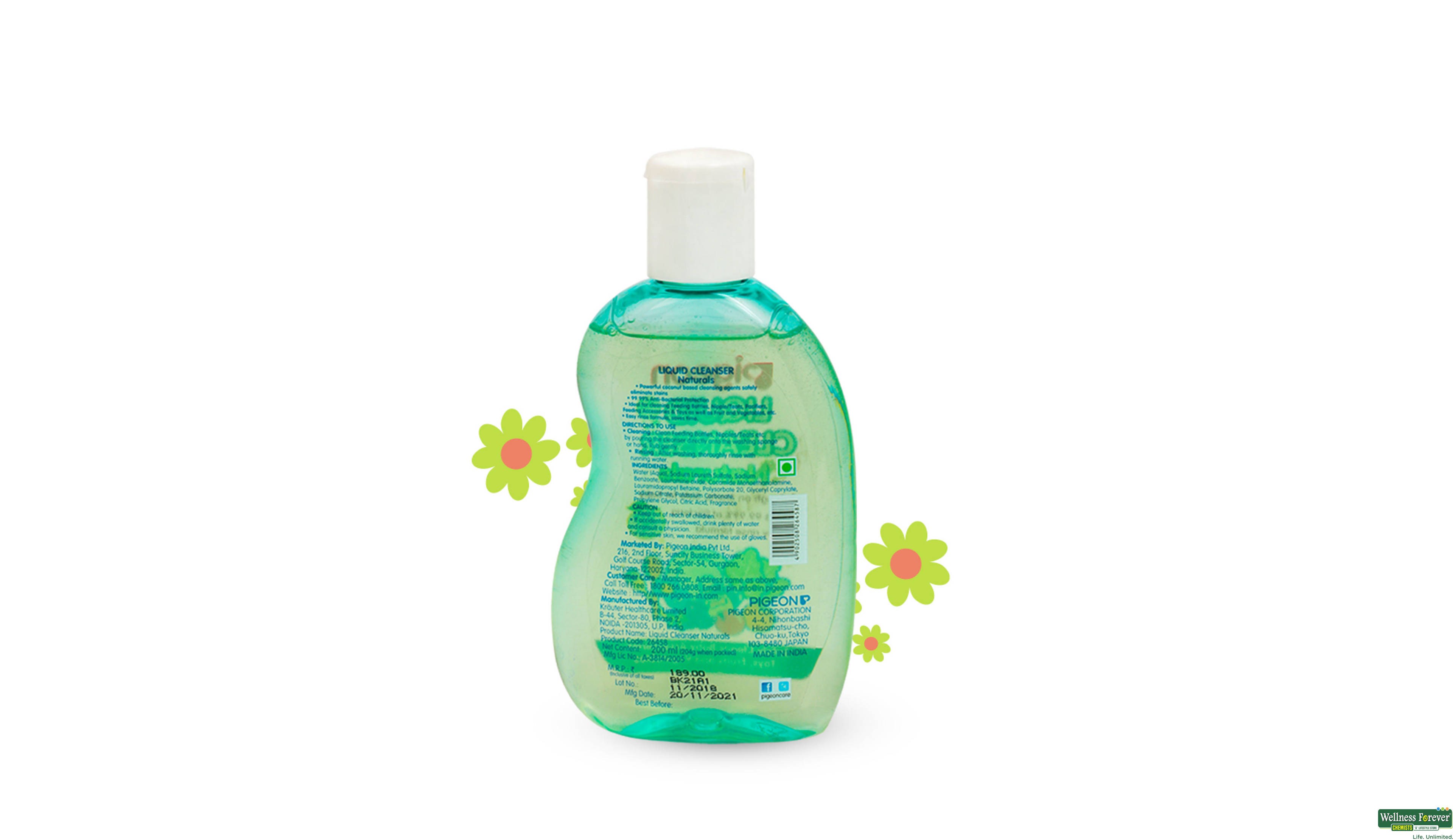 PIGEON BOTT LIQ CLNSR 200ML- 2, 200ML, null