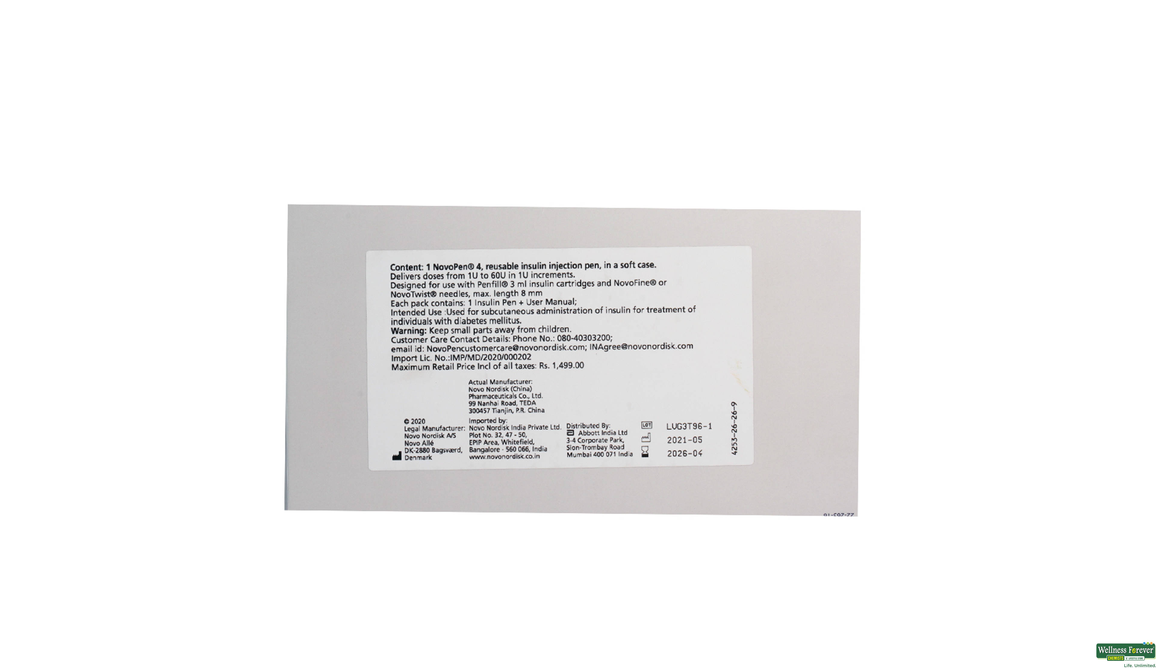NOVOPEN-4 PEN- 2, 1PC, 
