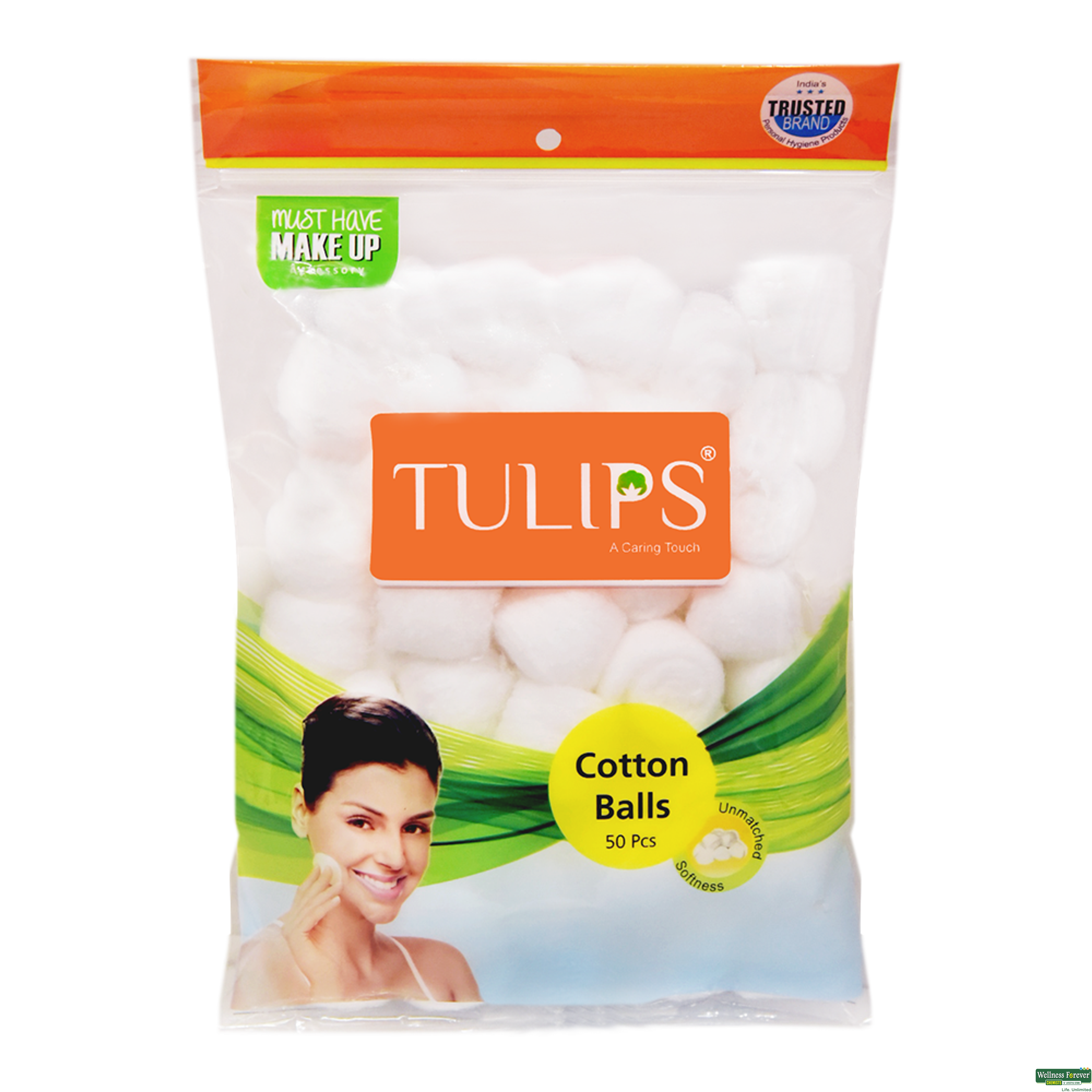 Tulips White Cotton Balls, 50 Pieces-image