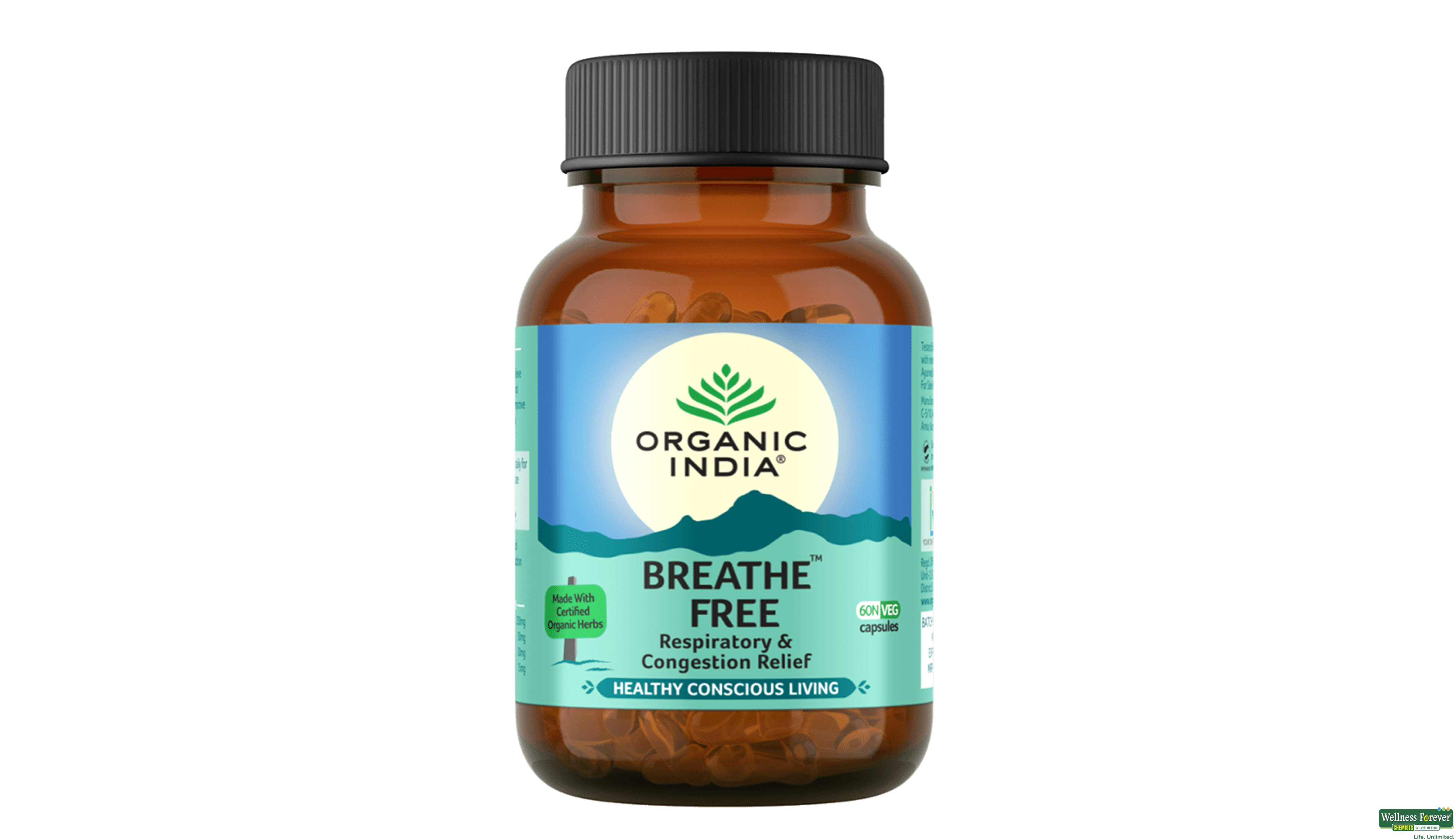 ORGANIC INDIA BREATHE FREE 60CAP- 1, 60CAP, 