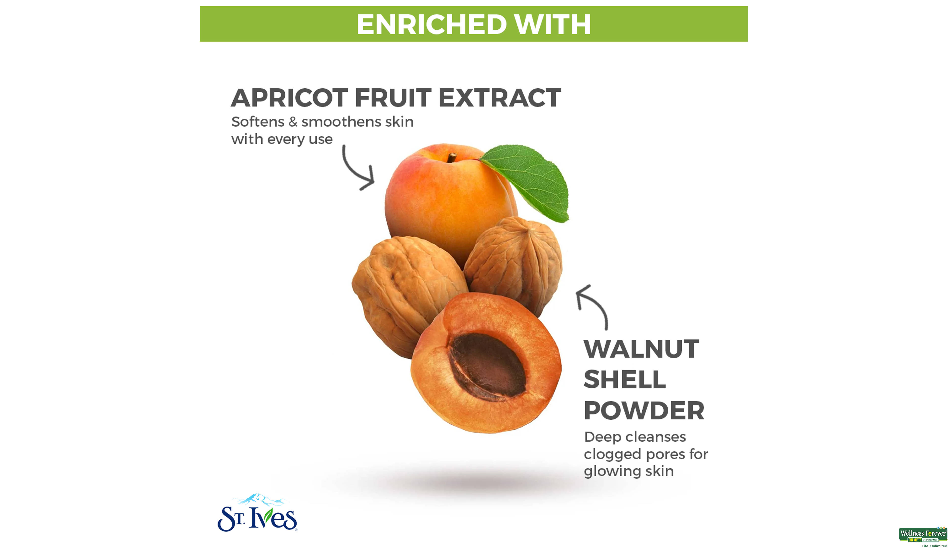 ST IVES F/SCRUB APRICOT 170GM- 5, 170GM, null