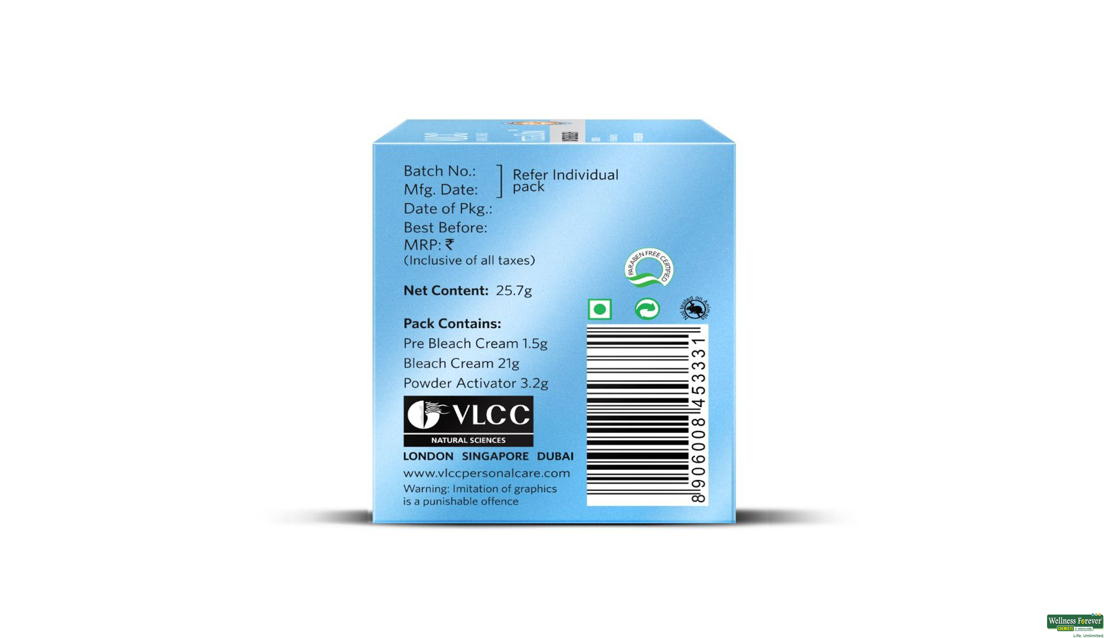 VLCC BLEACH INSTA GLOW PACK 25.7GM- 2, 25.7GM, null