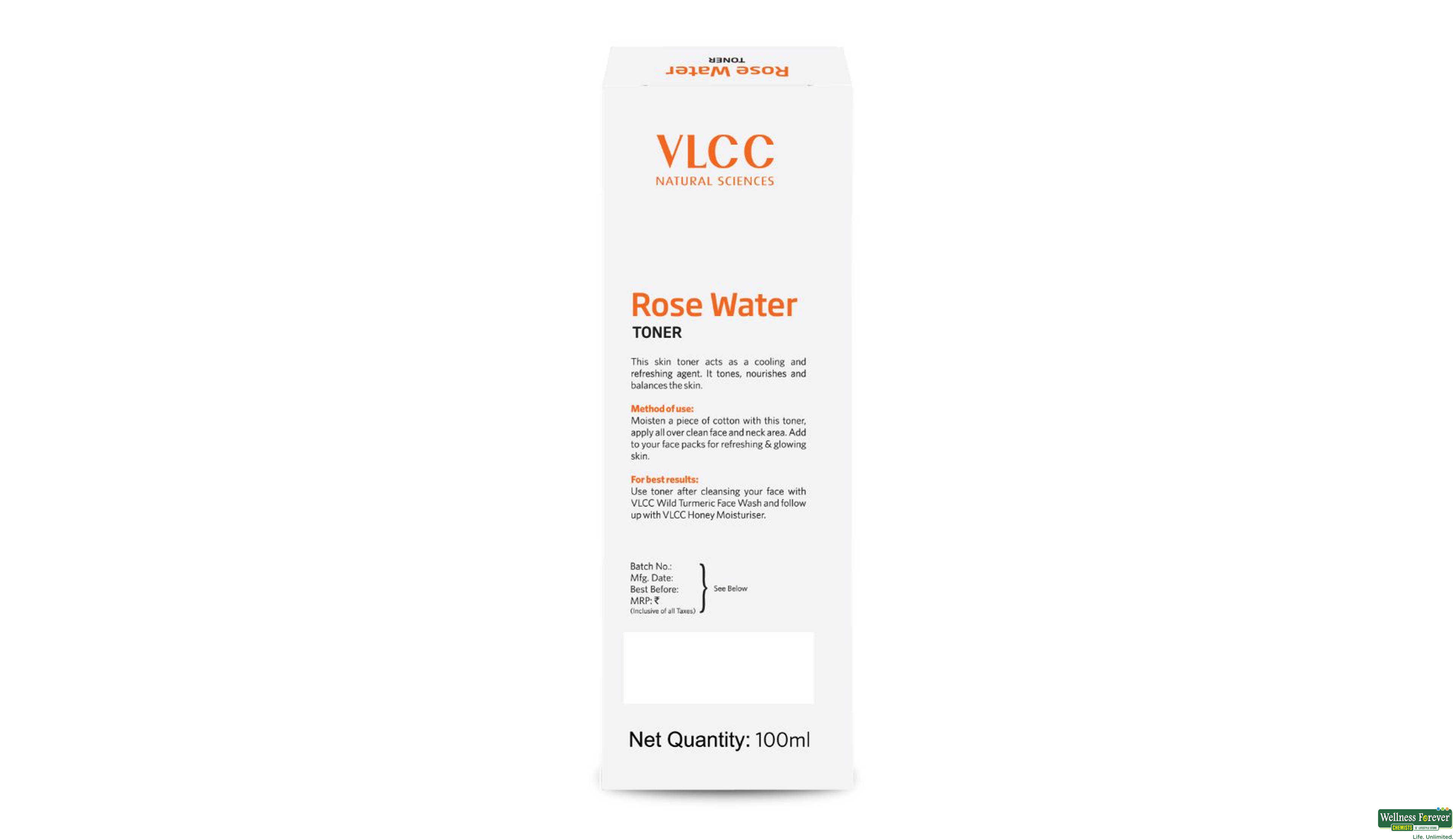 VLCC F/TONER ROSE WATER 100ML- 2, 100ML, null