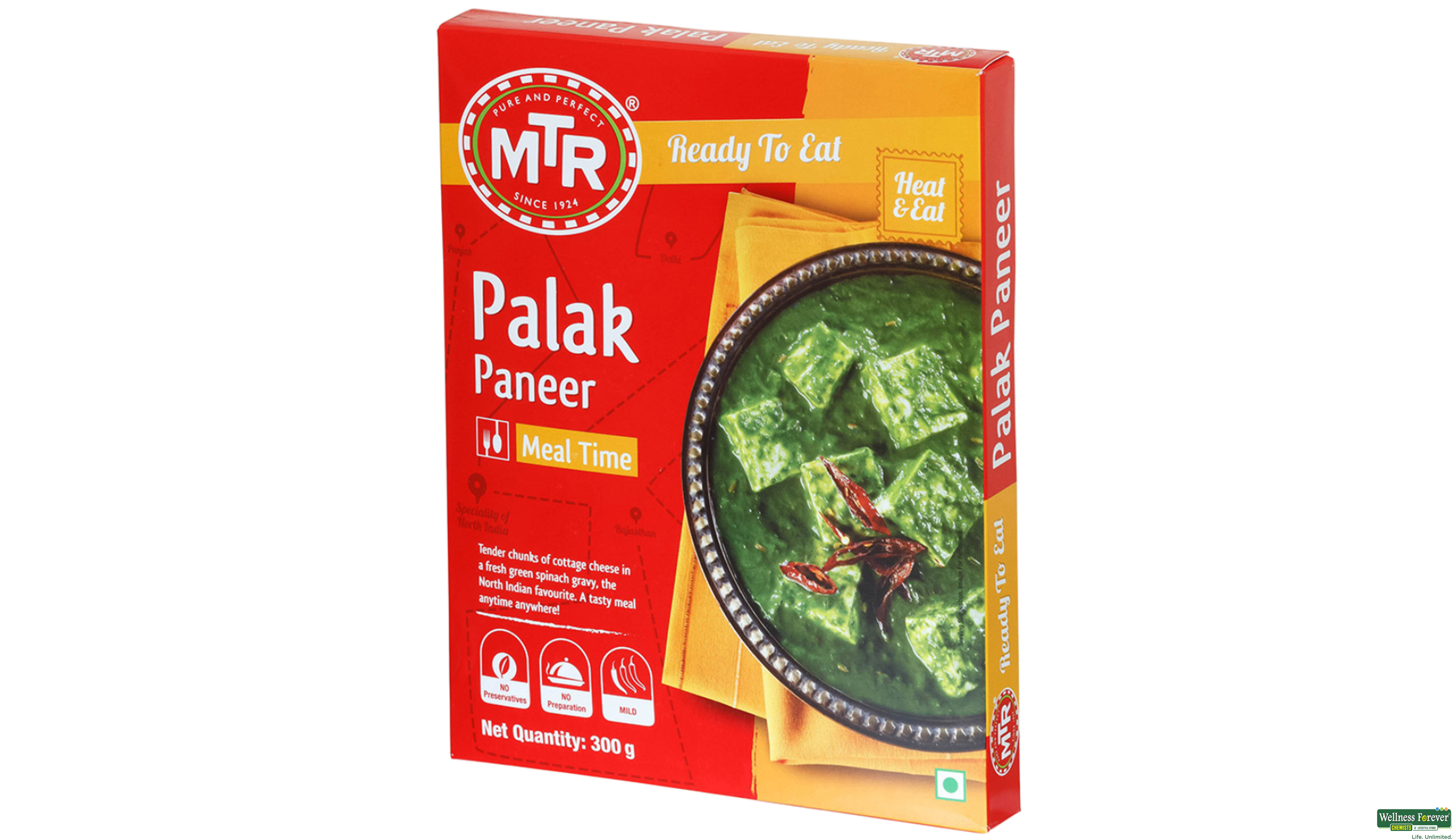 MTR READY/EAT PALAK PANEER 300GM- 3, 300GM, 