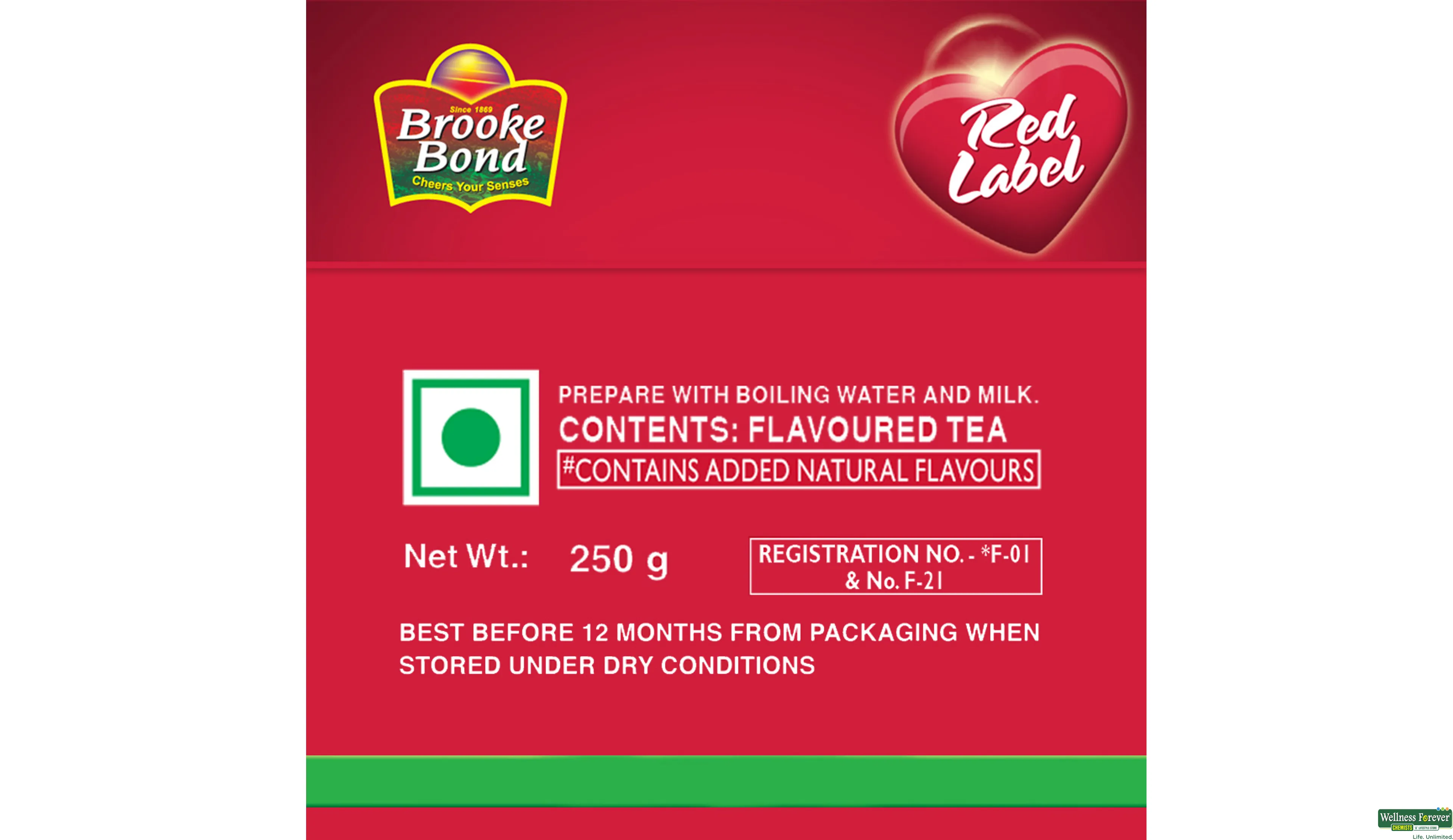 BRO TEA RED LABEL NATURE BOX 250GM- 6, 250GM, null