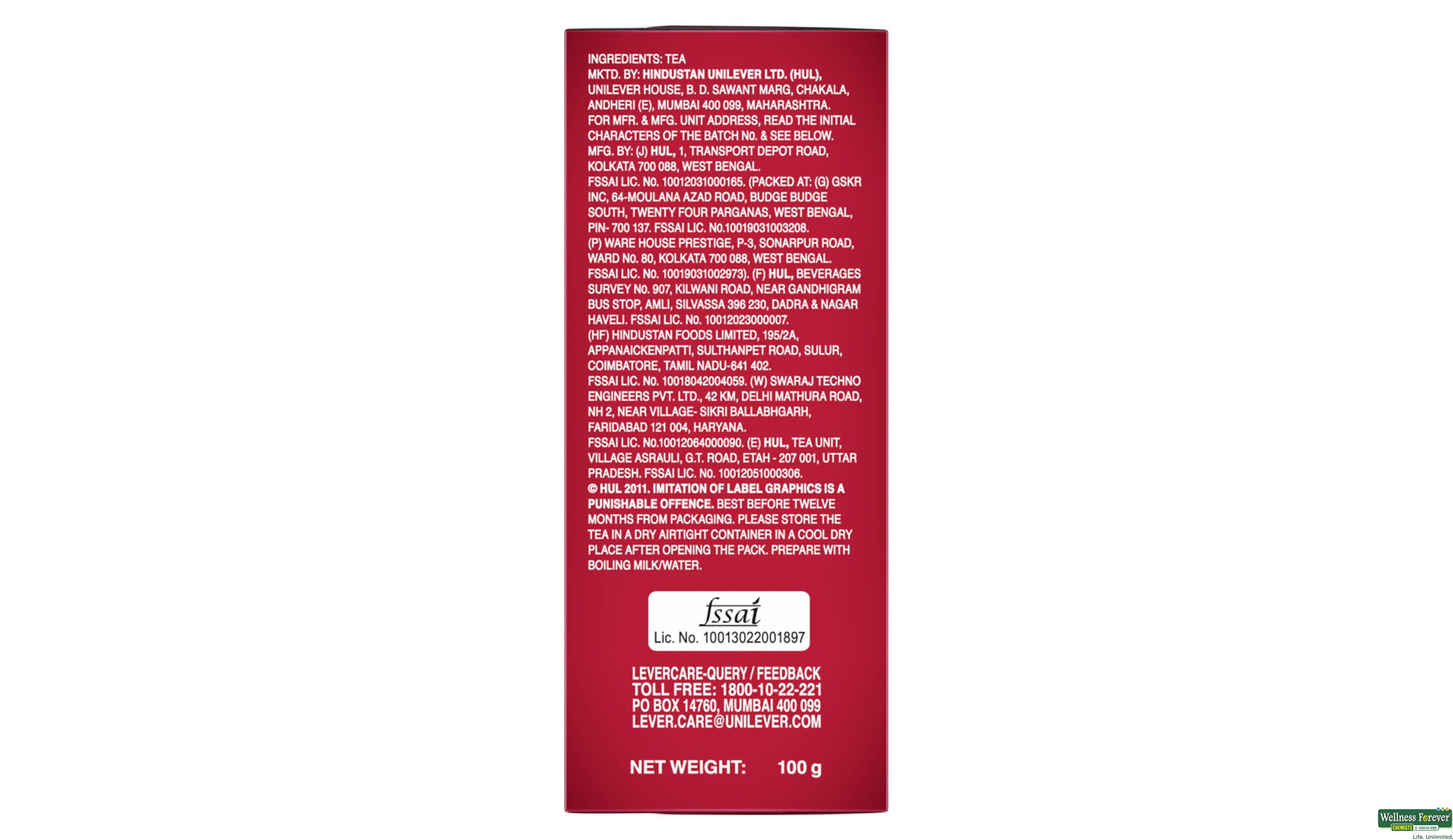 BRO TEA RED LABEL 100GM- 7, 100GM, null