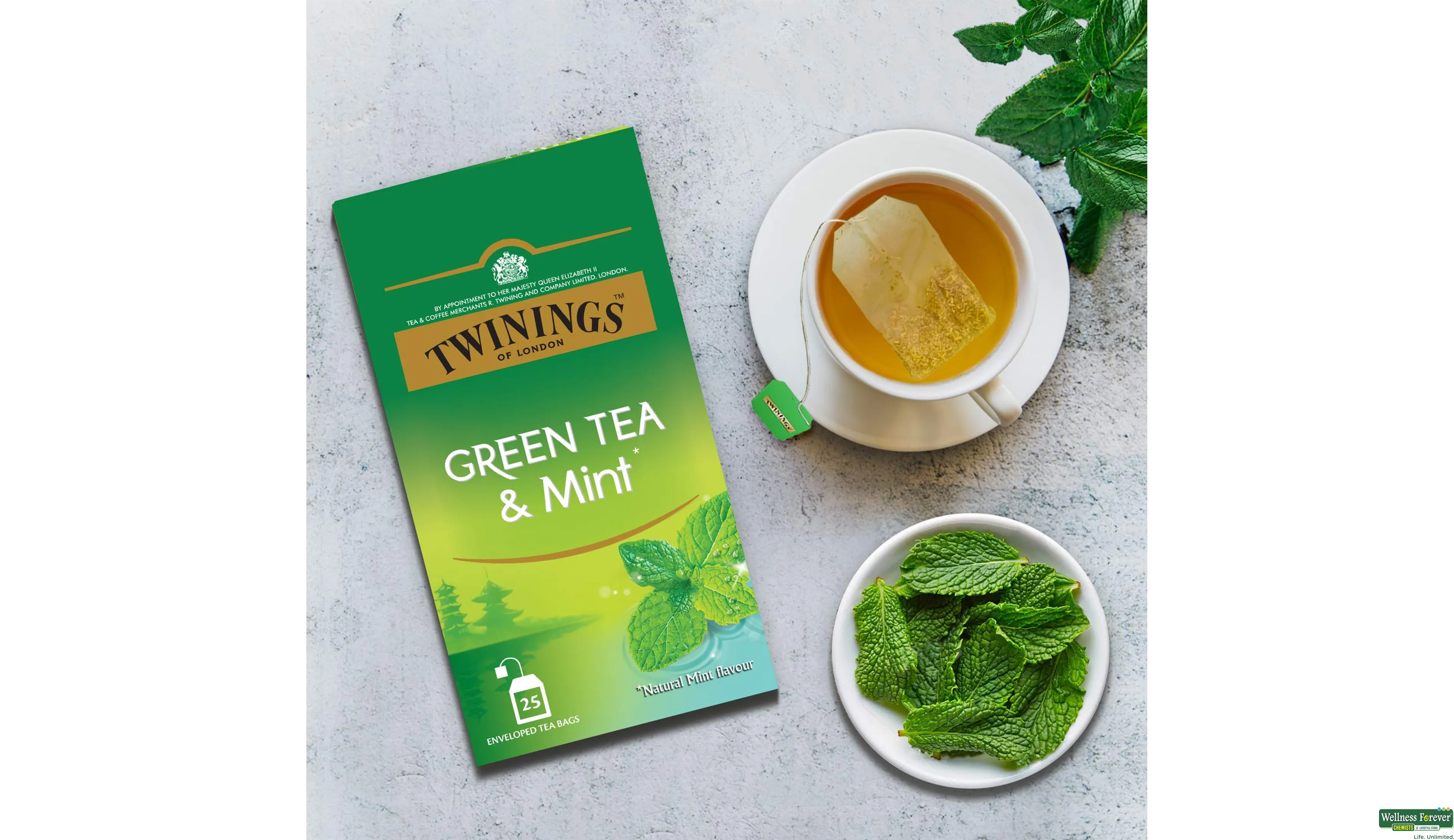 TWININGS GR/TEA MINT 25BAGS- 6, 25BAGS, null