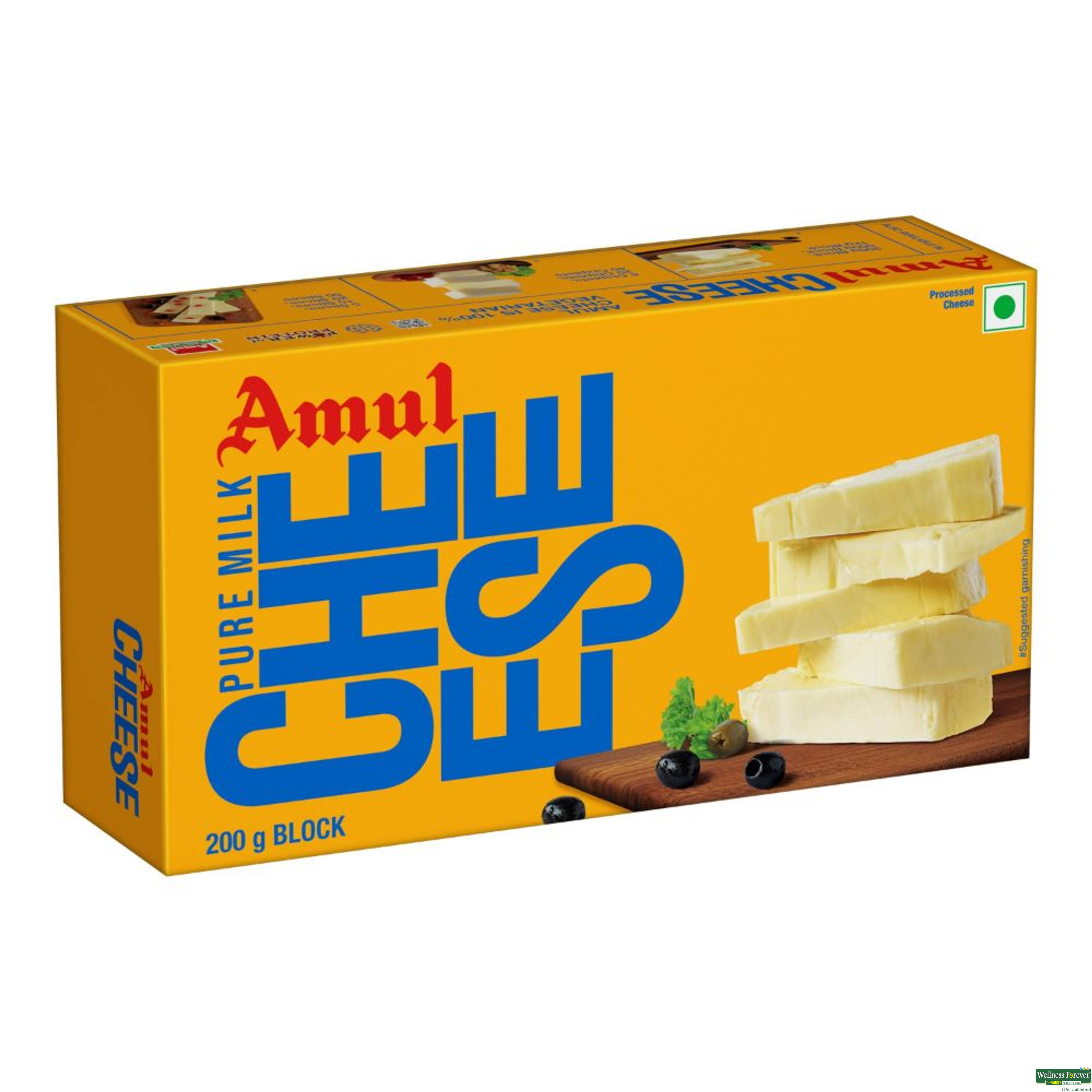 Amul Processed Cheese Block, 200 g-image