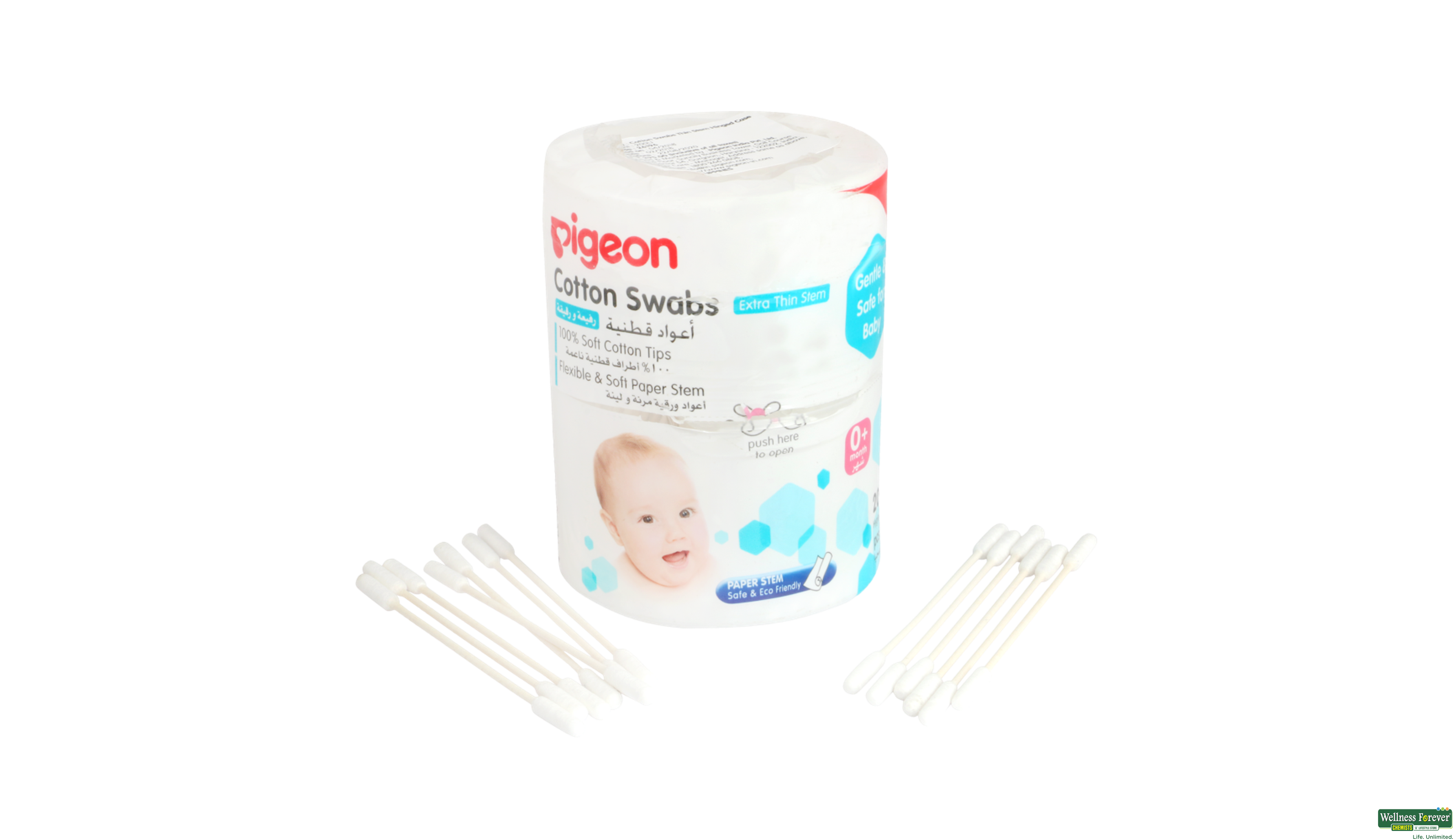 PIGEON COTTON SWABS 200PC- 2, 200PC, null