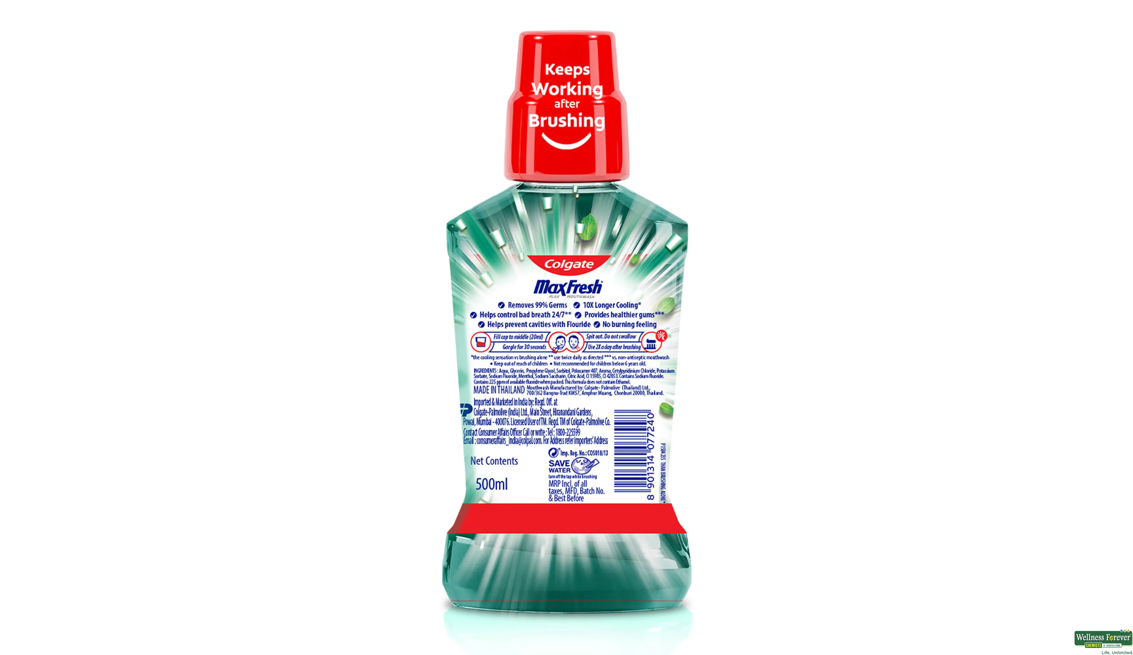 COLG M/WASH PLAX FRESHMINT 500ML- 2, 500ML, 